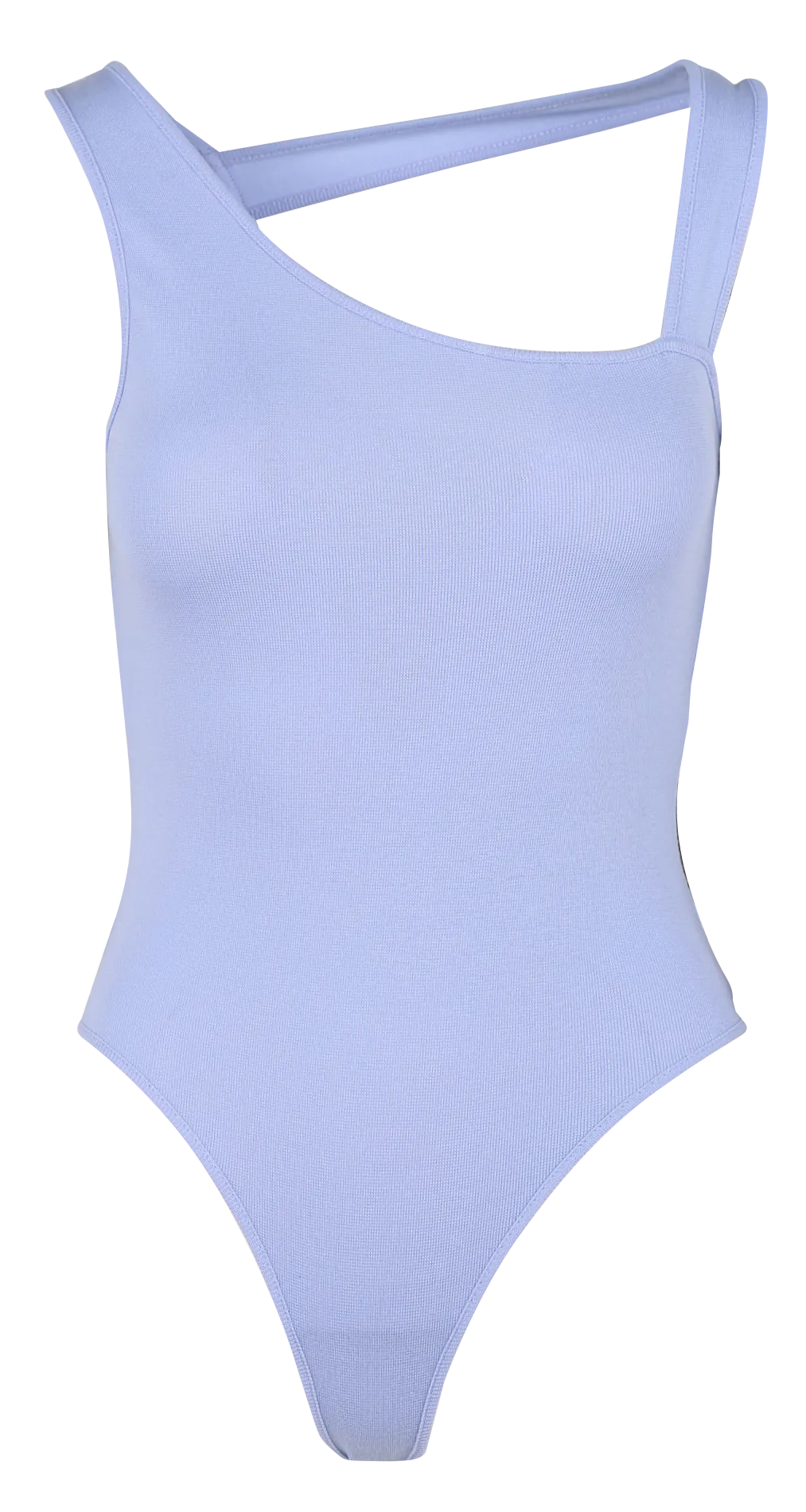 Body col asymétrique moulant en coton mélangé Violet SOFIA