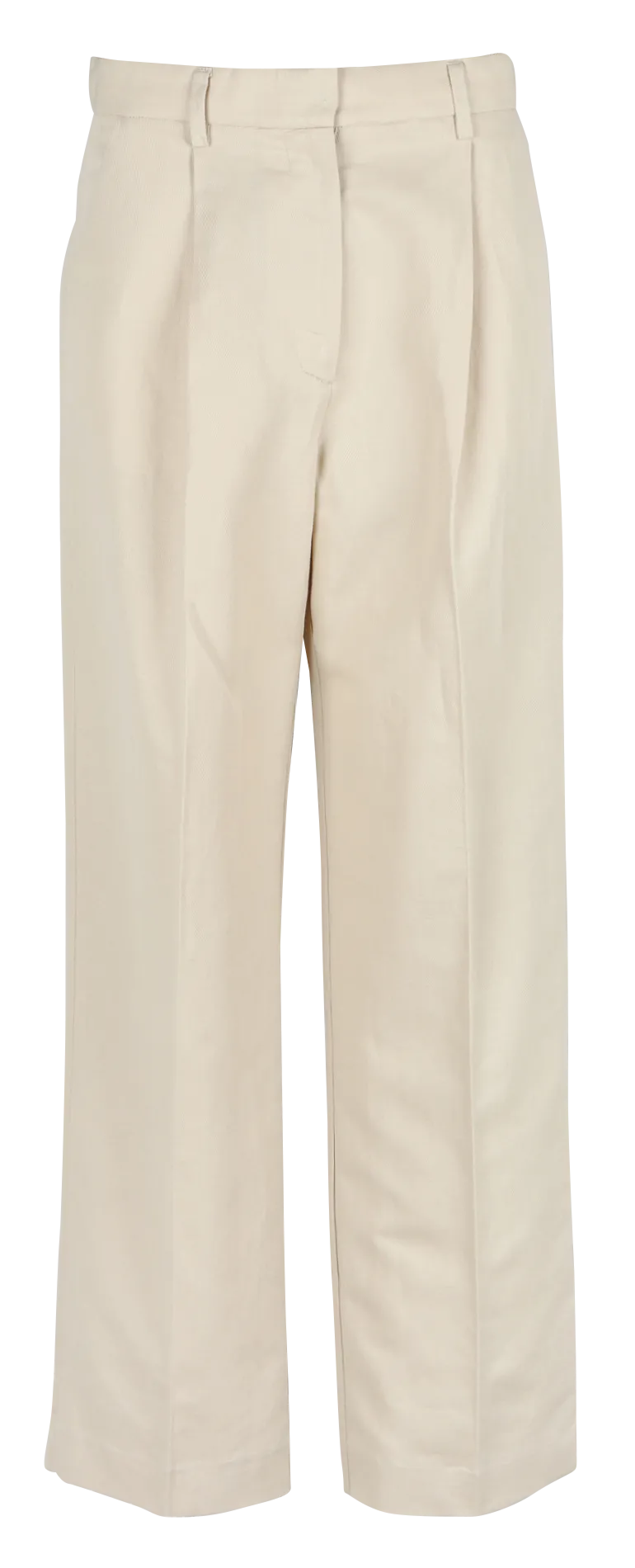 Pantalon droit en lin et coton Blanc
