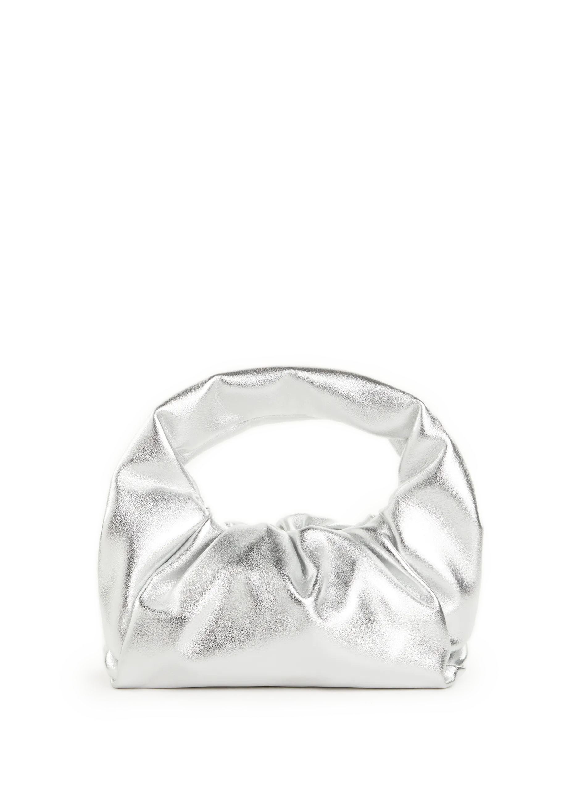 Sac à main en cuir lisse Argent DEBORAH