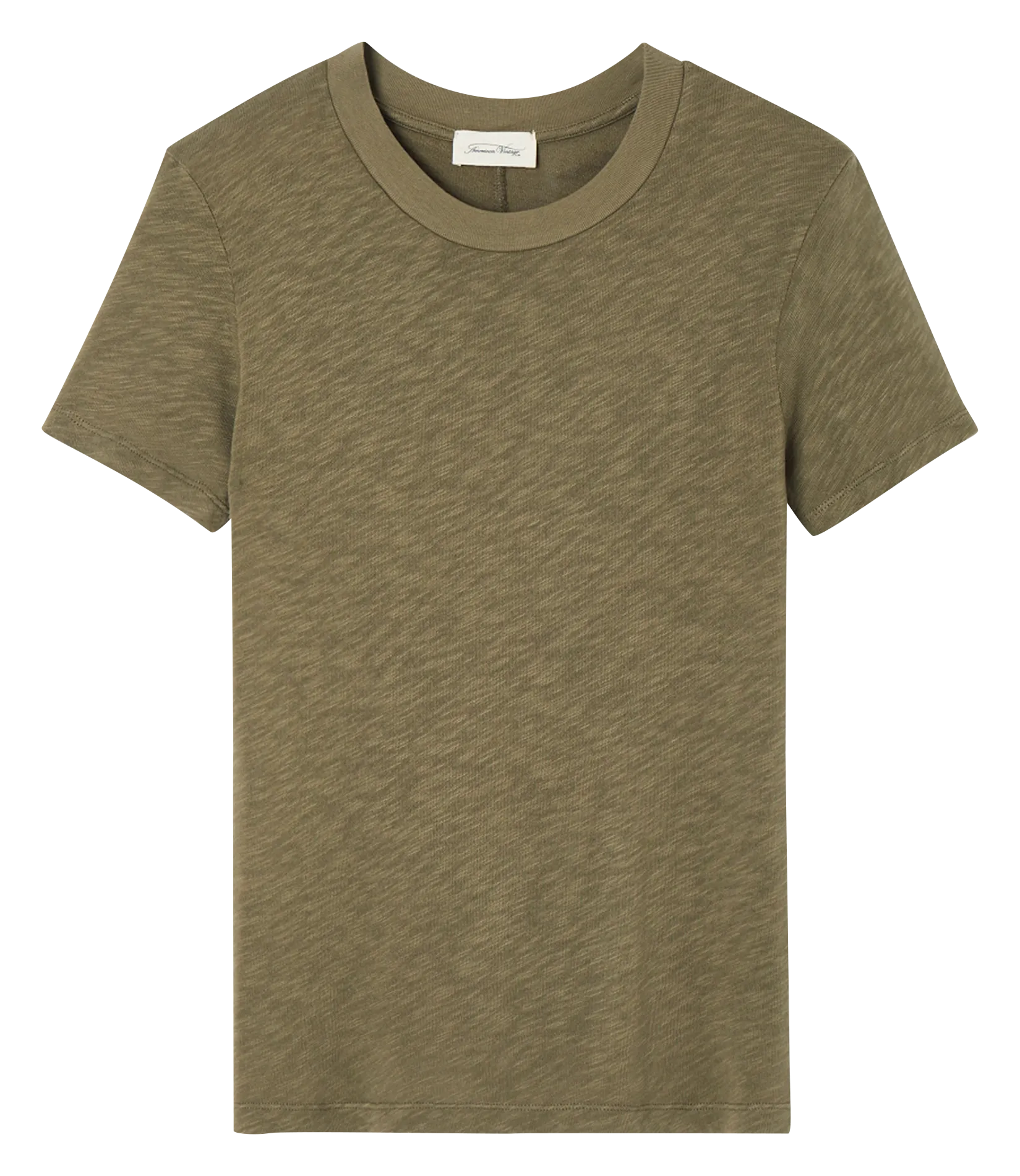 Tee-shirt col rond droit en coton Kaki SONOMA