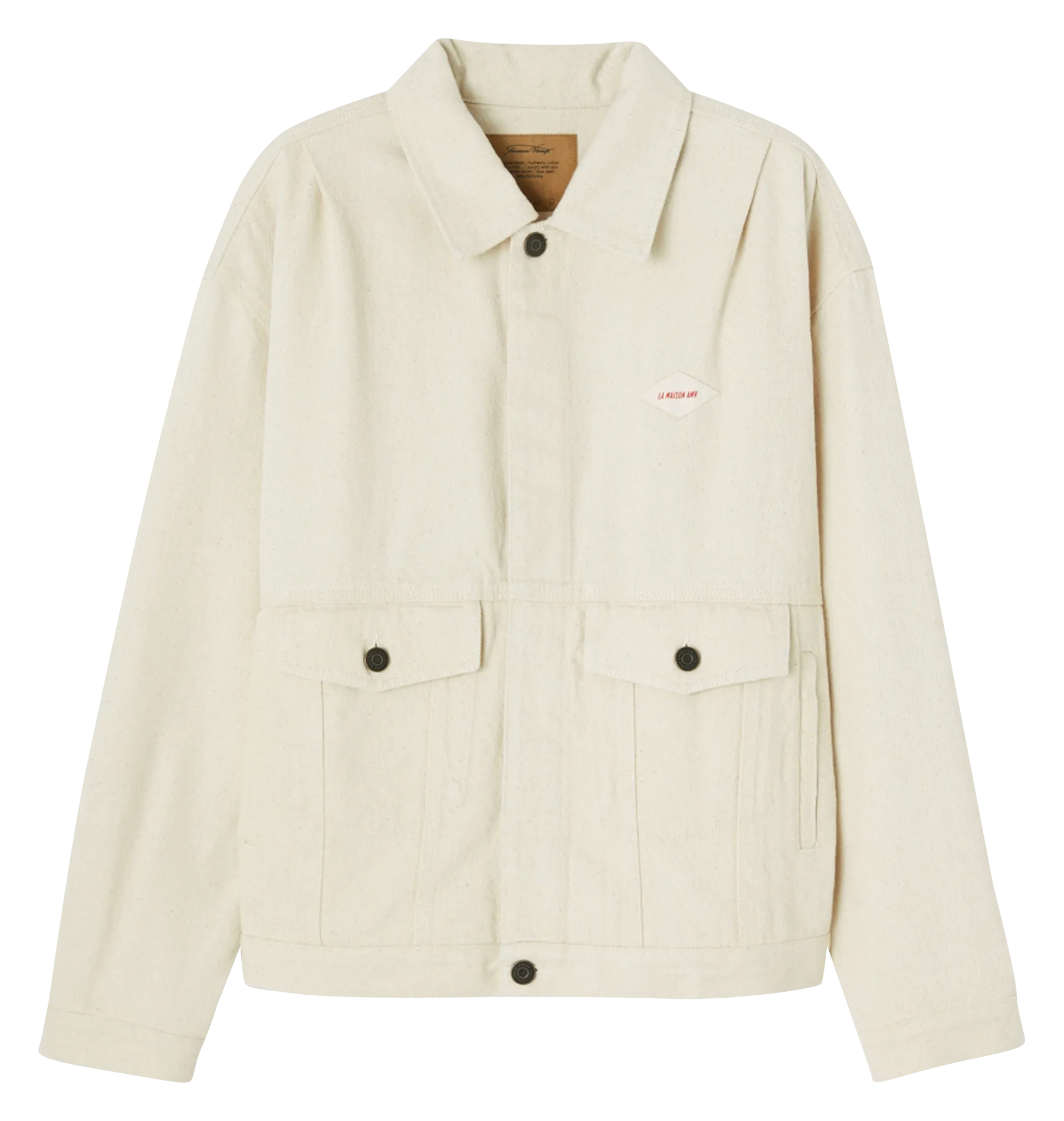 Veste droite col classique en coton Beige TINEBOROW
