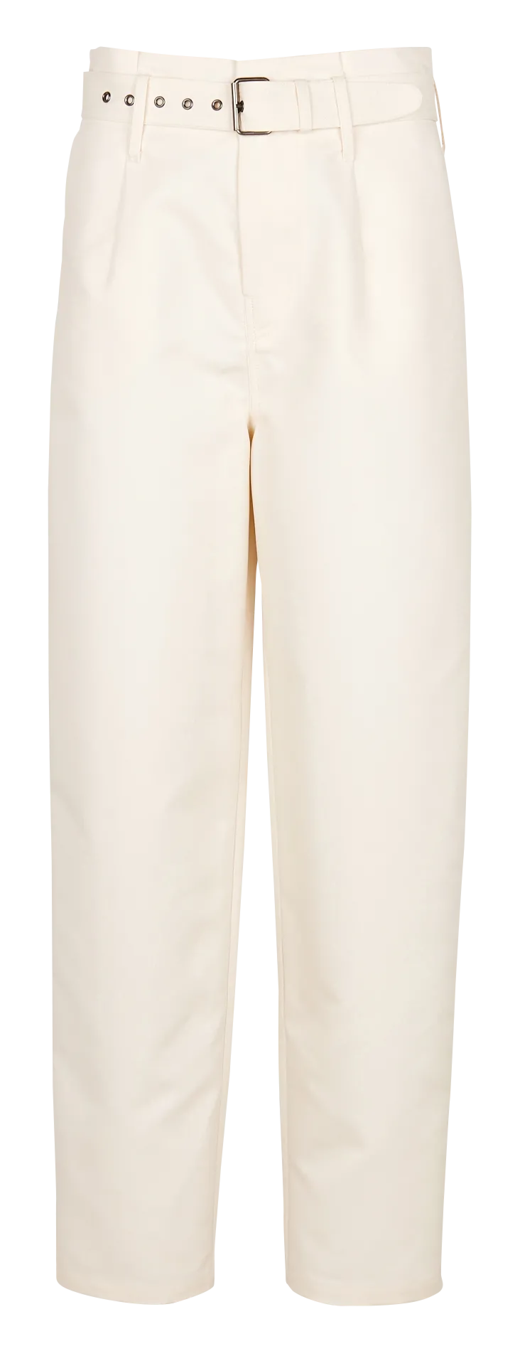 Pantalon large ceinturé en coton mélangé Beige PAULO