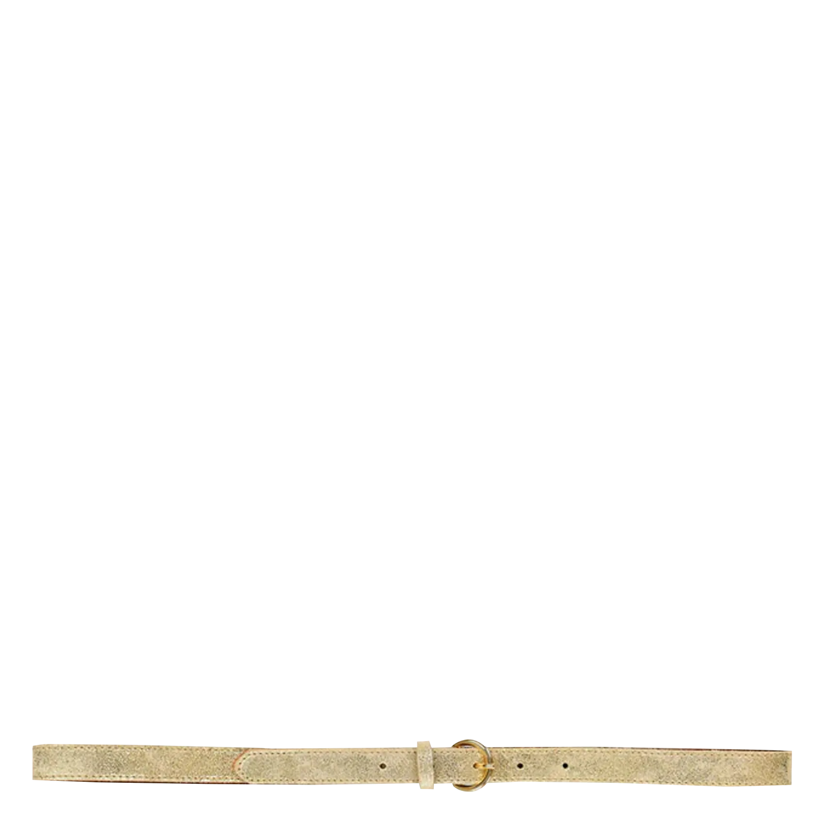 Ceinture fine en cuir métallisé Jaune