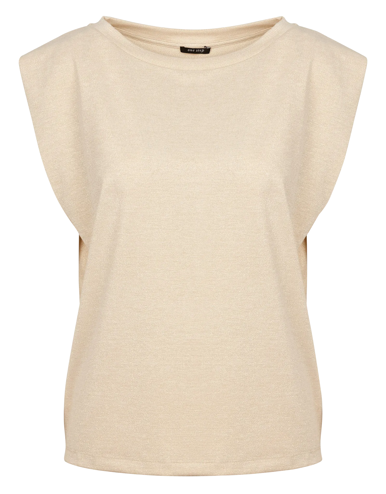 Tee-shirt col rond droit à fils métallisés Doré MERYL