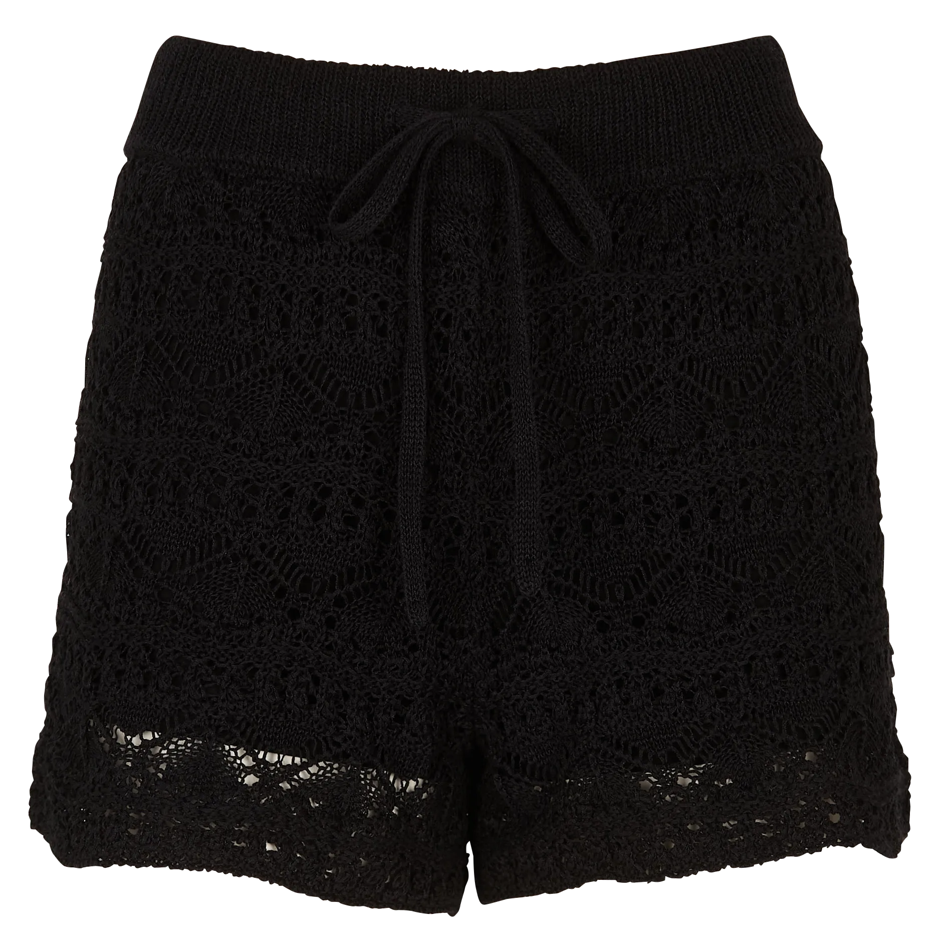 Short droit en lin et coton mélangé Noir LOREEN