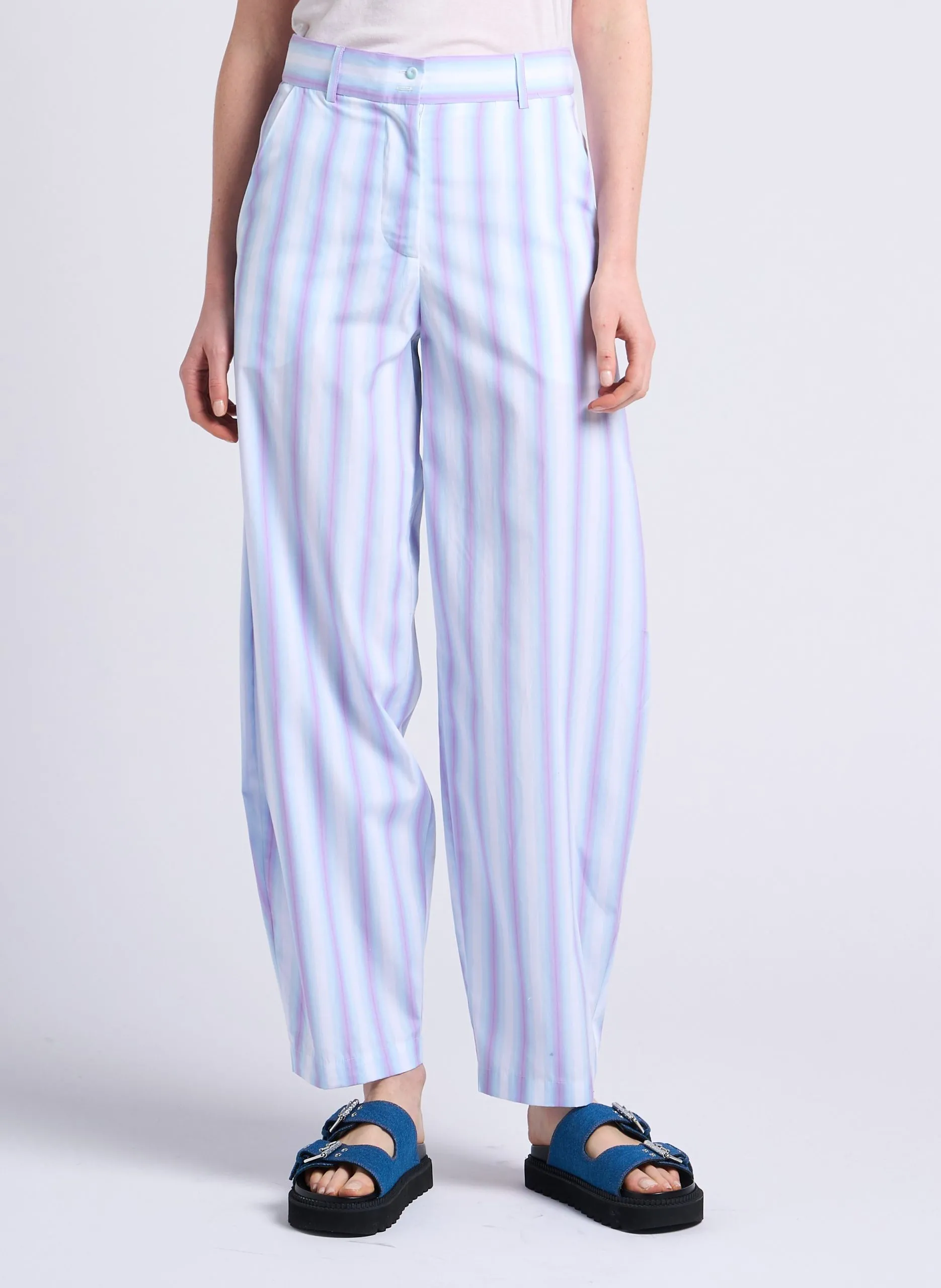 Pantalon droit à rayures Violet BEATTY