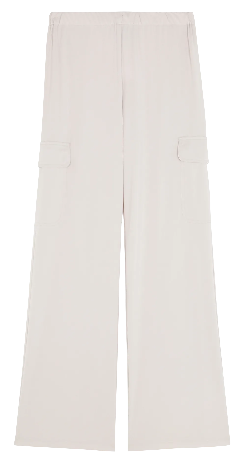Pantalon droit taille haute en jersey Beige GARBO