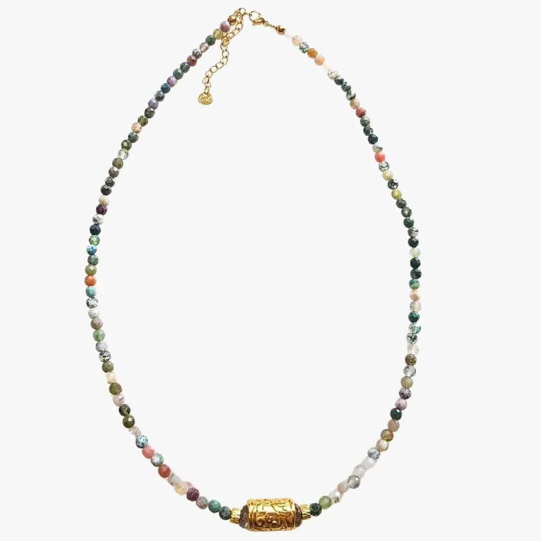 Collier agate indienne Vert KAKSHA