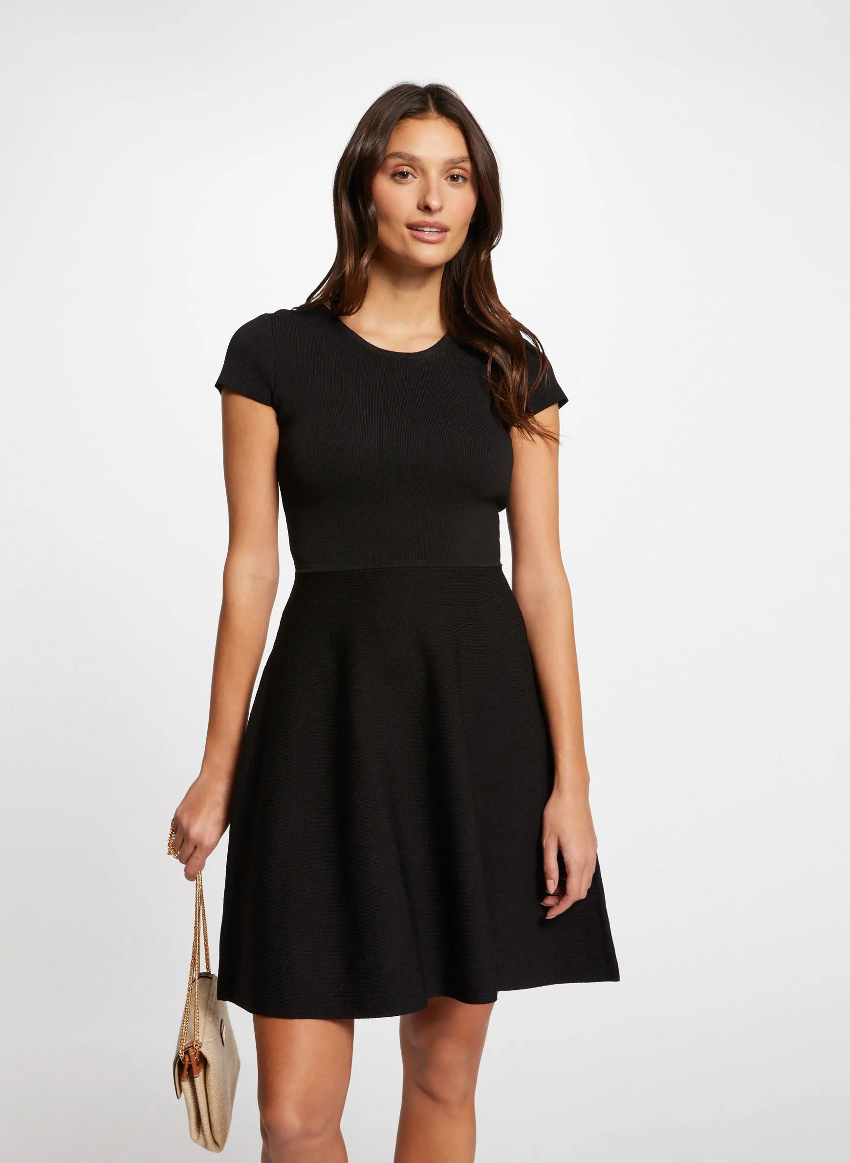 Robe tricot courte patineuse Marron 241-RMBELLE