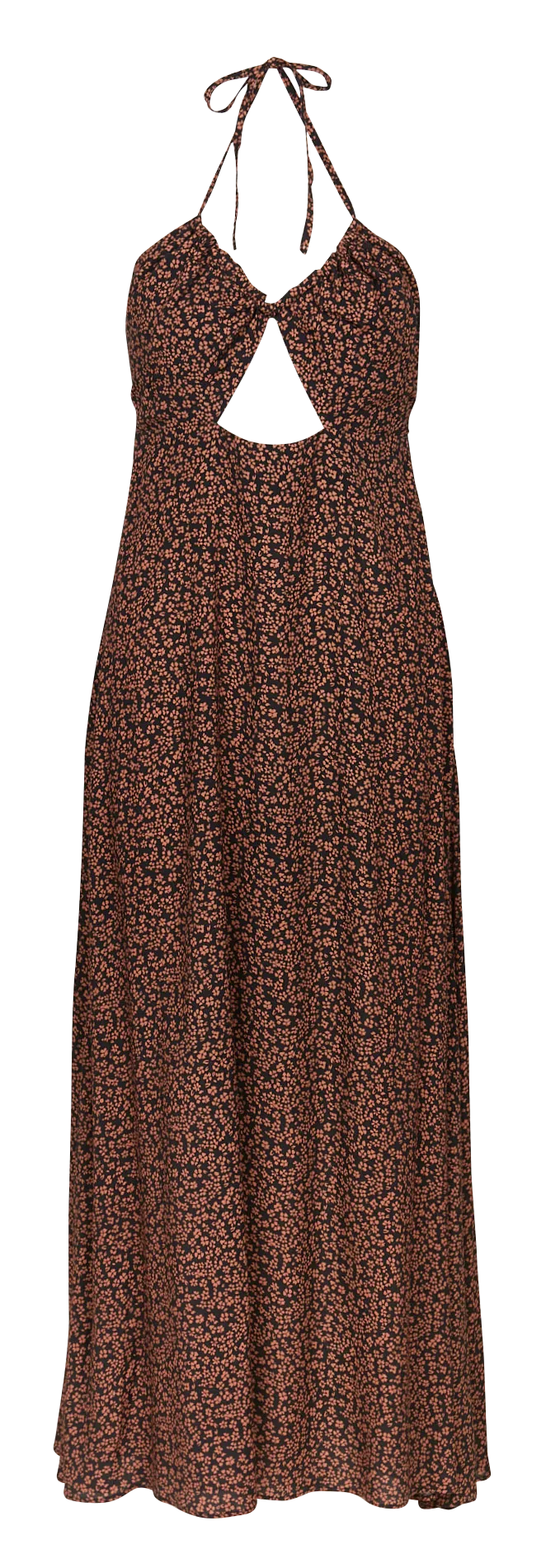 Robe col V imprimée Noir SOLVANG