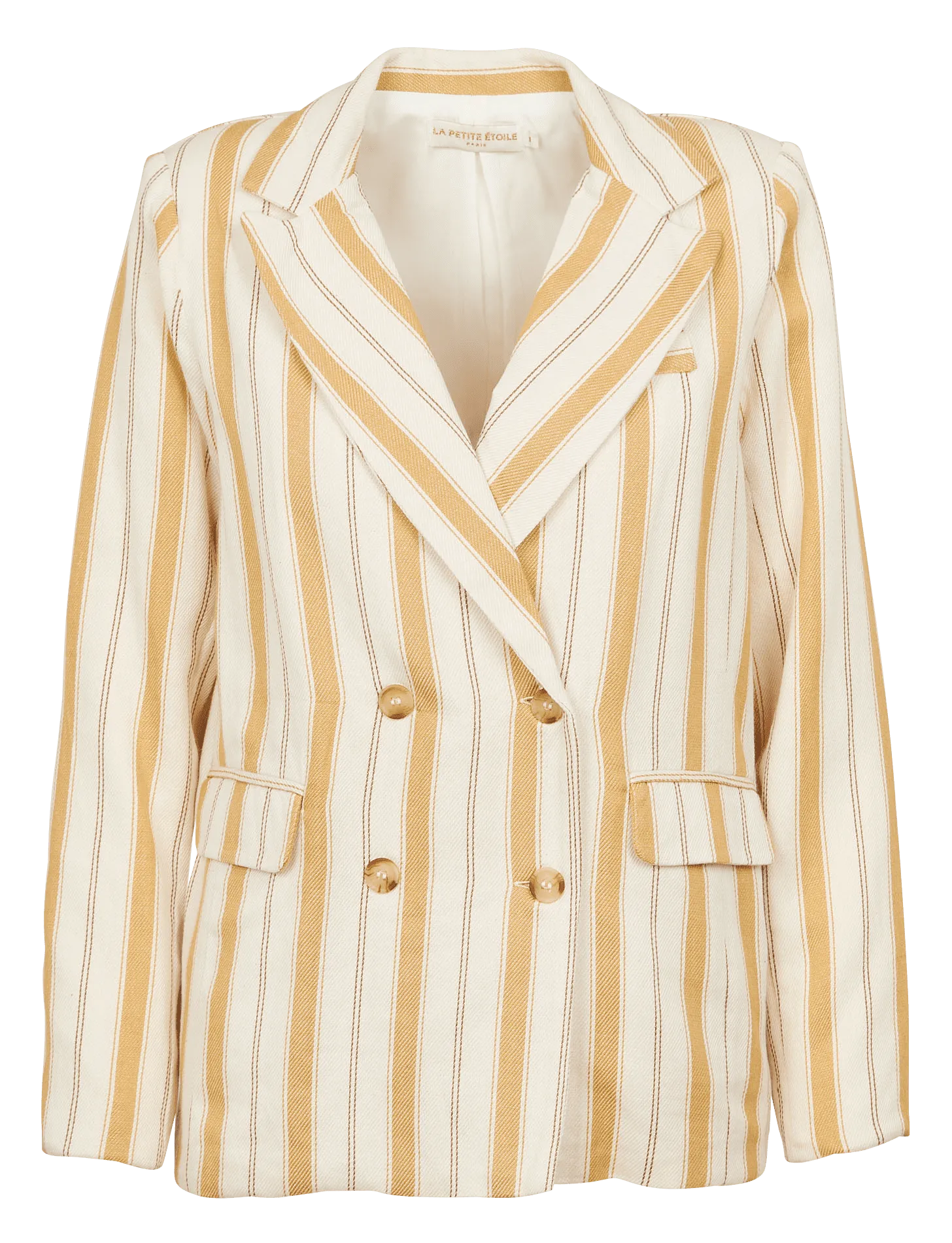 Blazer droit rayé à col tailleur en coton Rayé VIKA