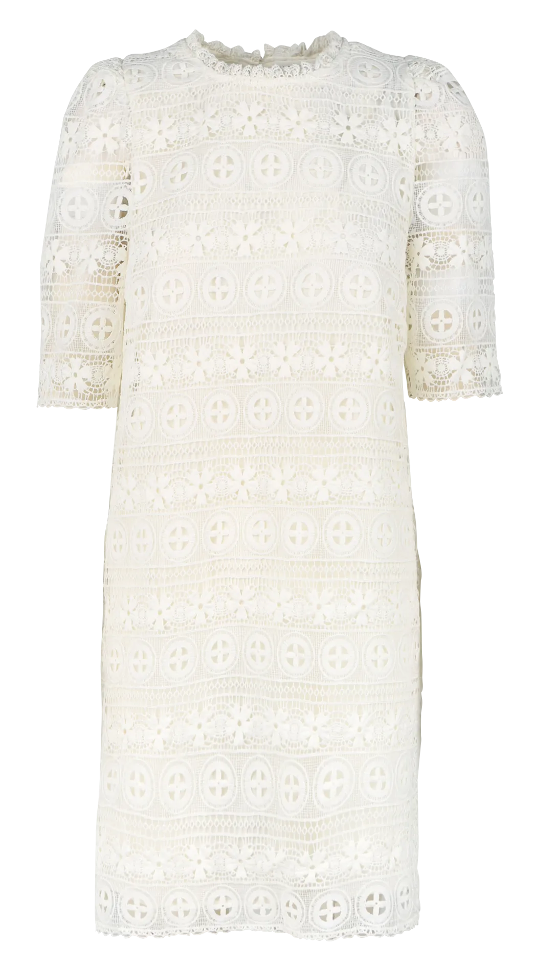 Robe courte droite à col rond Blanc ROTILIE