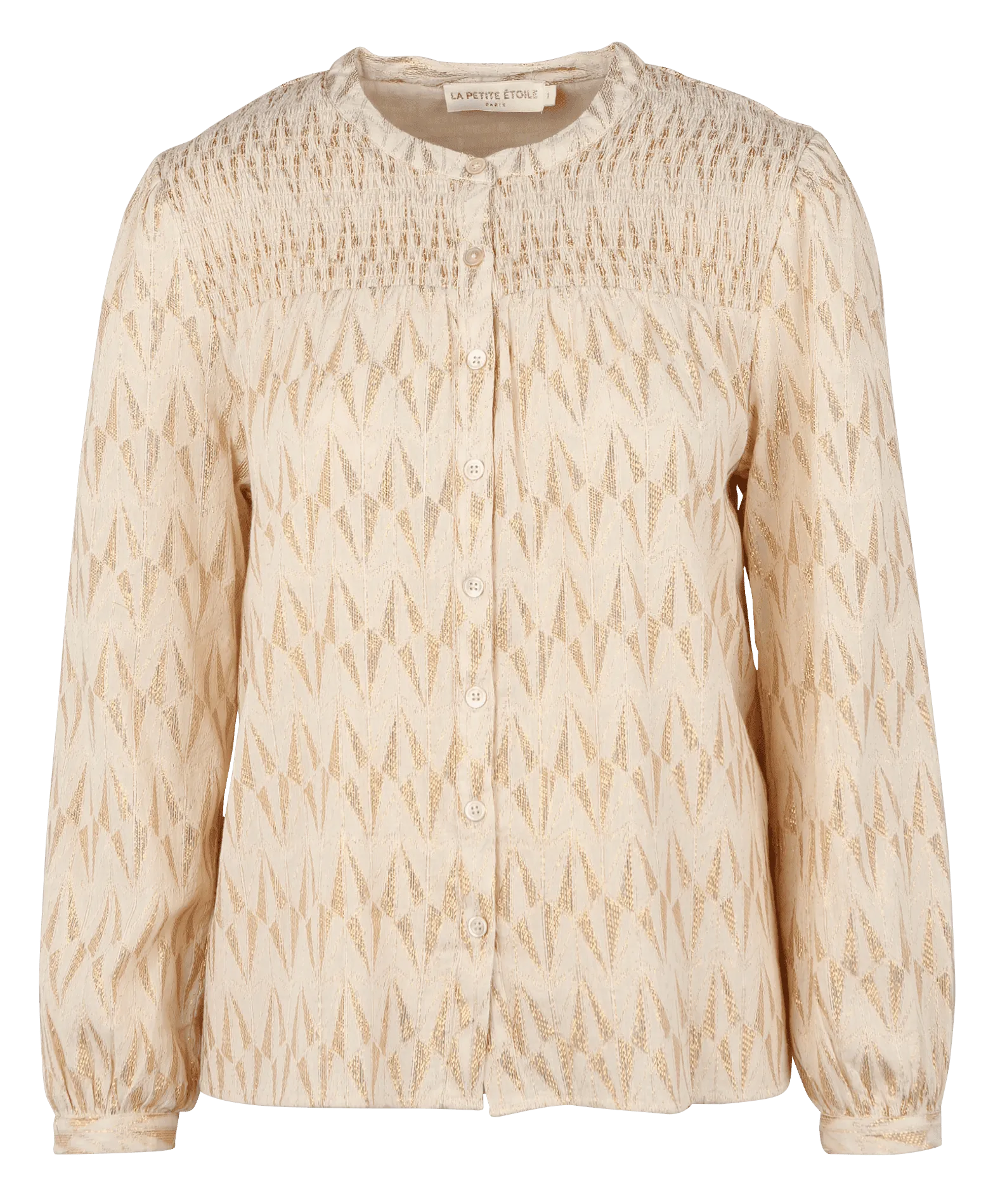 Chemise ample col mao en coton mélangé Doré BAUDE