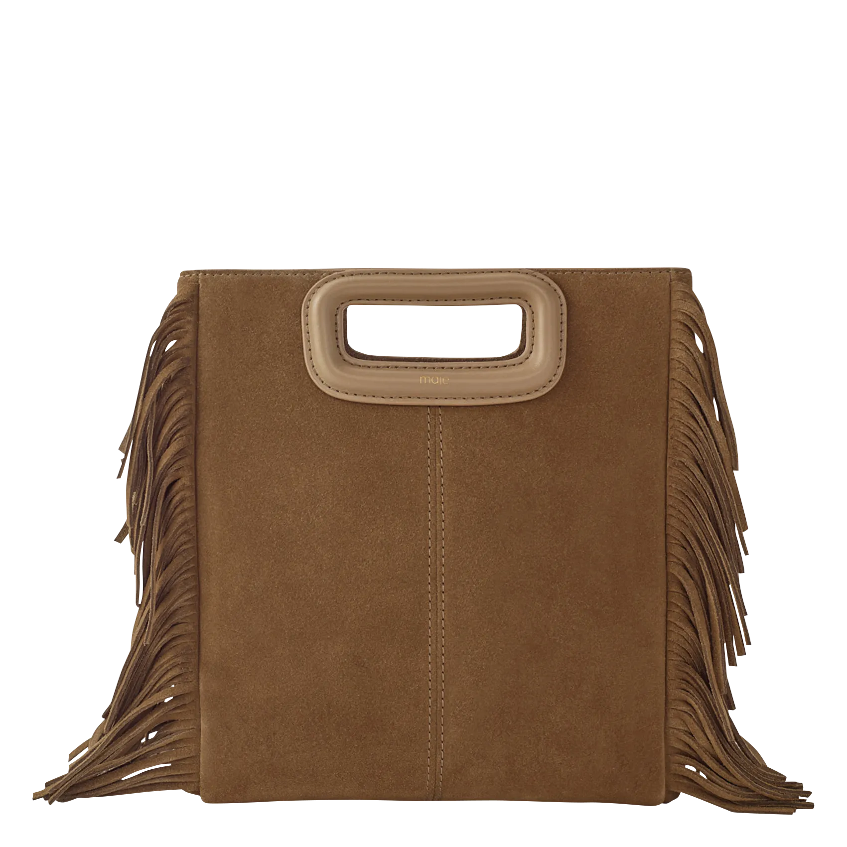 Sac bandoulière à studs en cuir Marron M