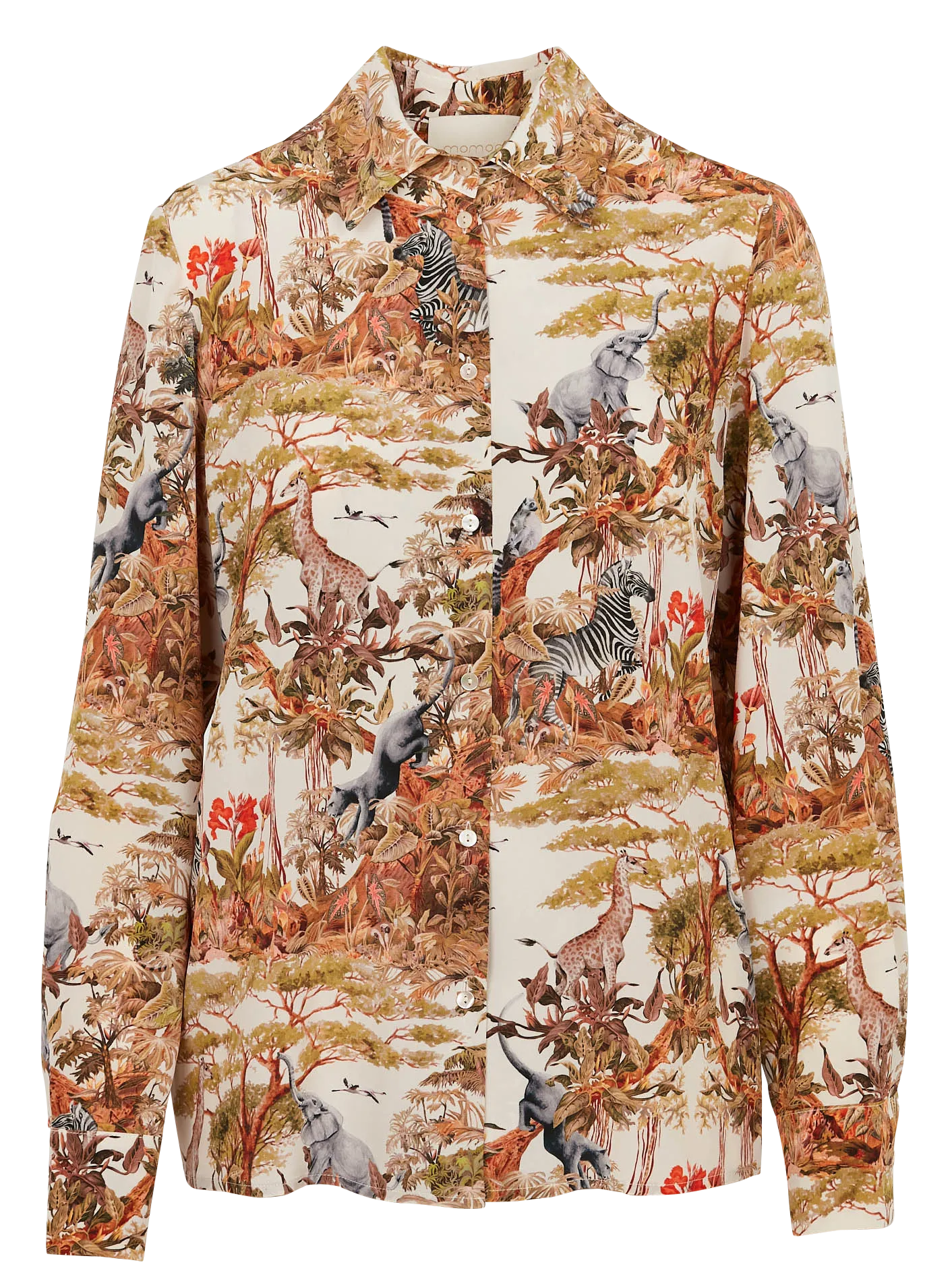 Chemise col classique en soie Beige SIMON