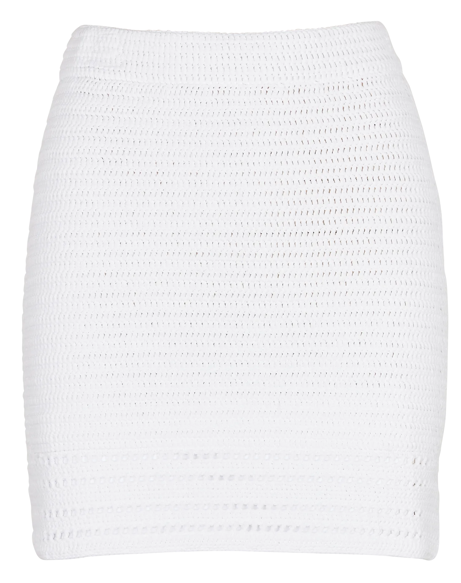 Jupe courte ajourée à taille haute en crochet Blanc KAMILE