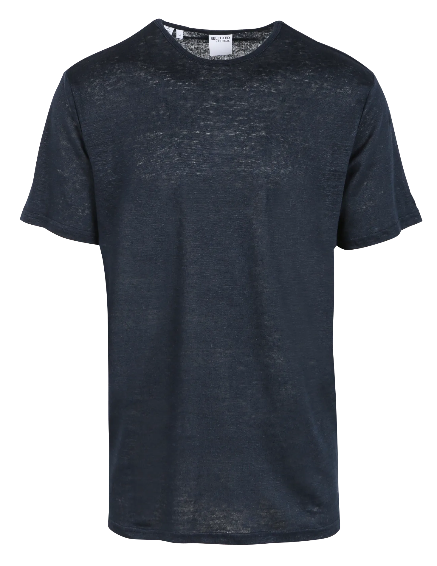 Tee-shirt col rond en lin Bleu BET