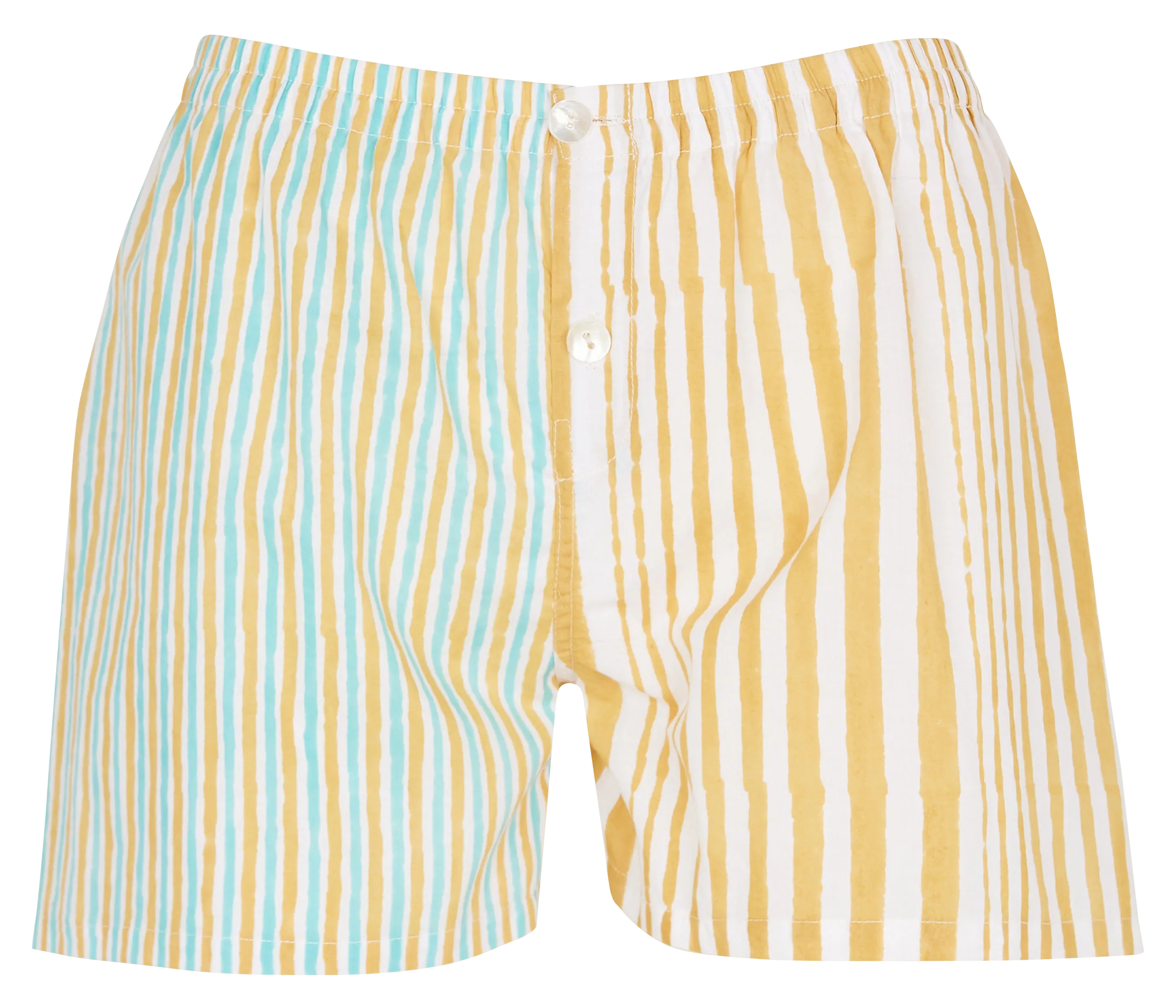 Short rayé en coton léger Jaune SHIVA