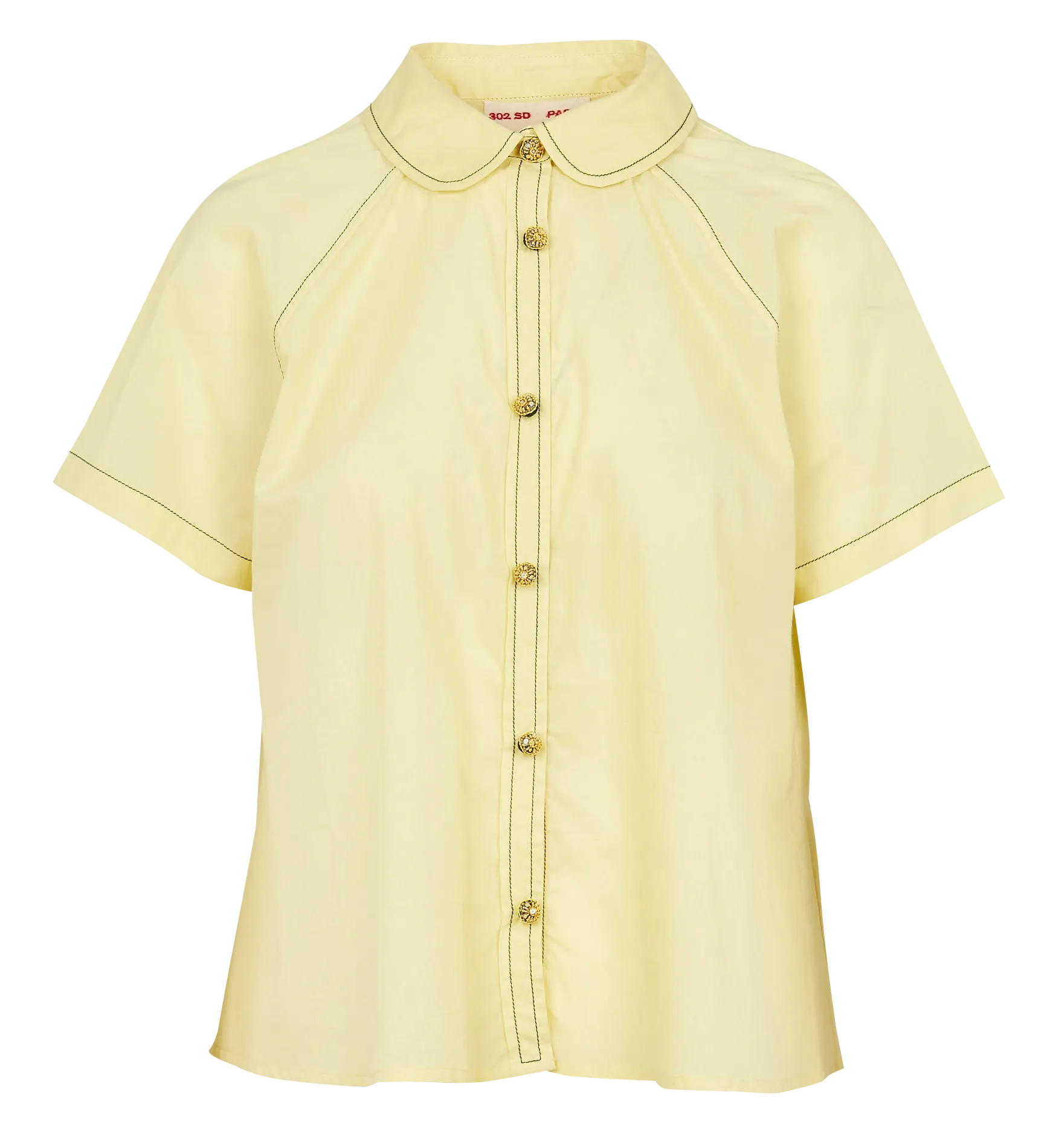 Chemise ample col classique en coton Jaune CLAUDE