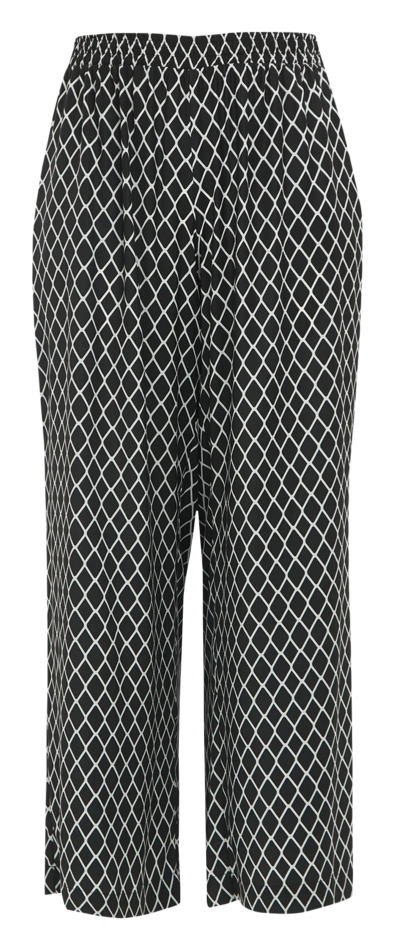 Pantalon large à imprimé géométrique Noir