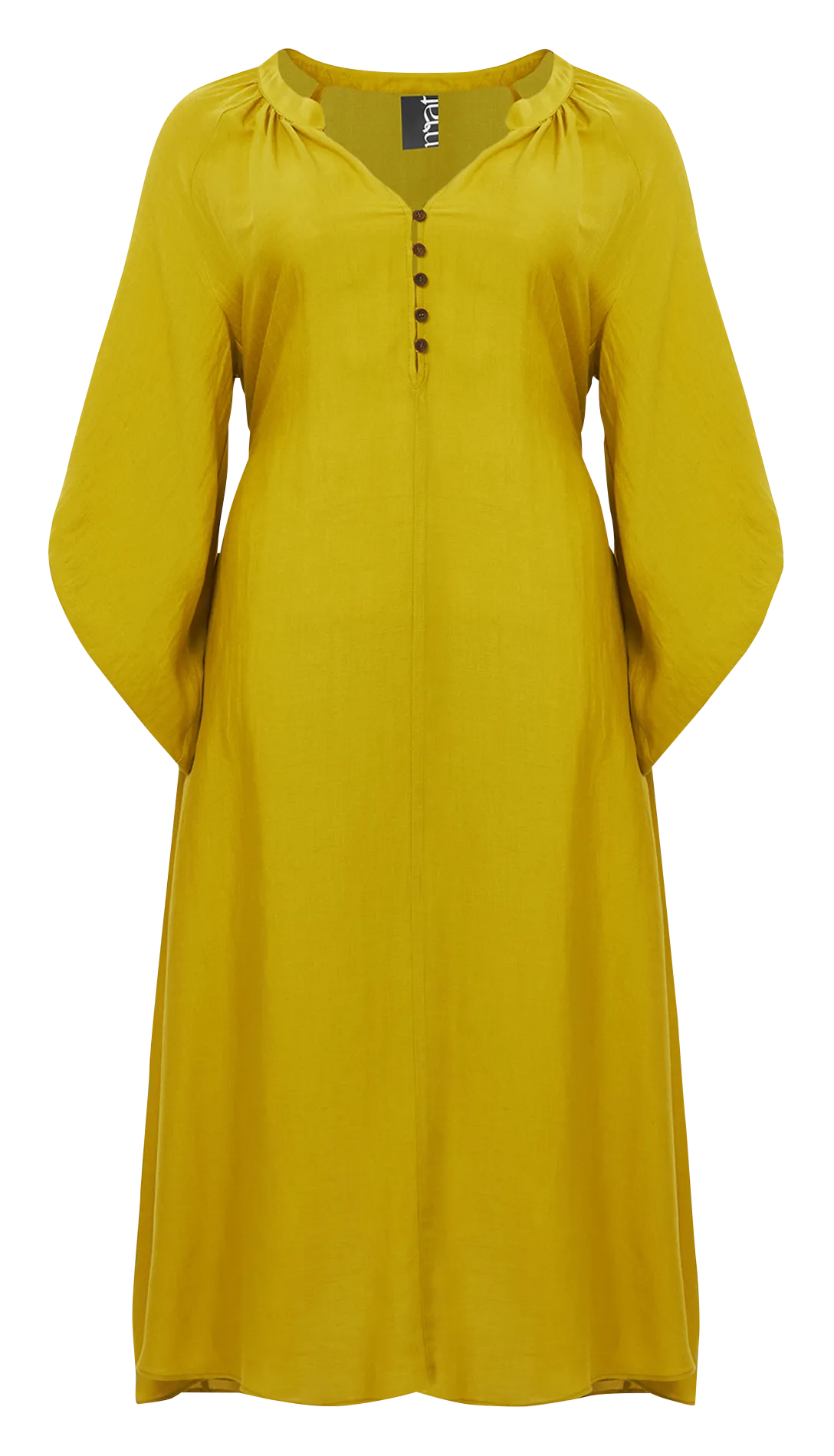 Robe longue col mao Jaune