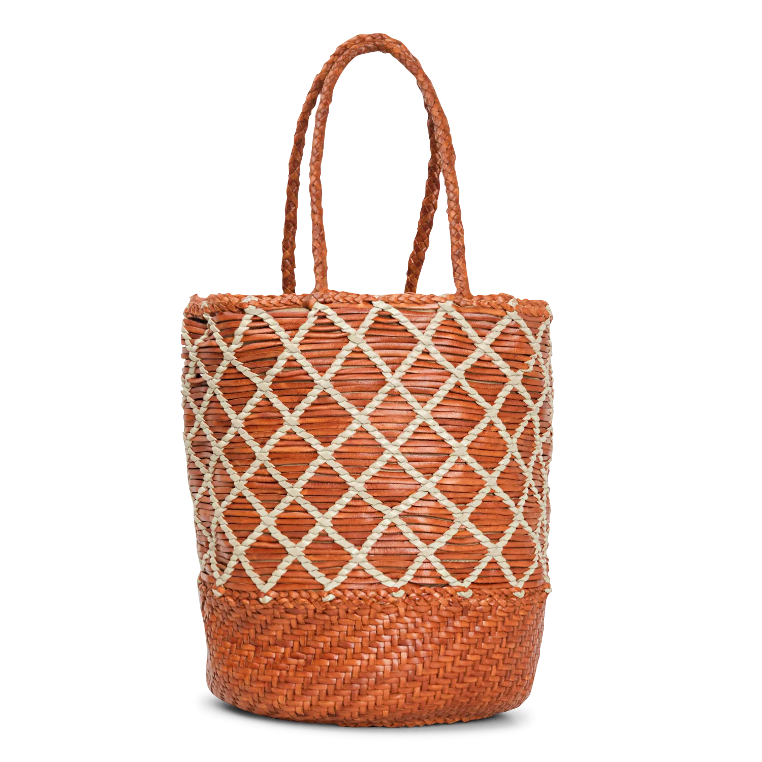 Sac seau à liens en cuir tressé Multicolore CORSO BUCKET