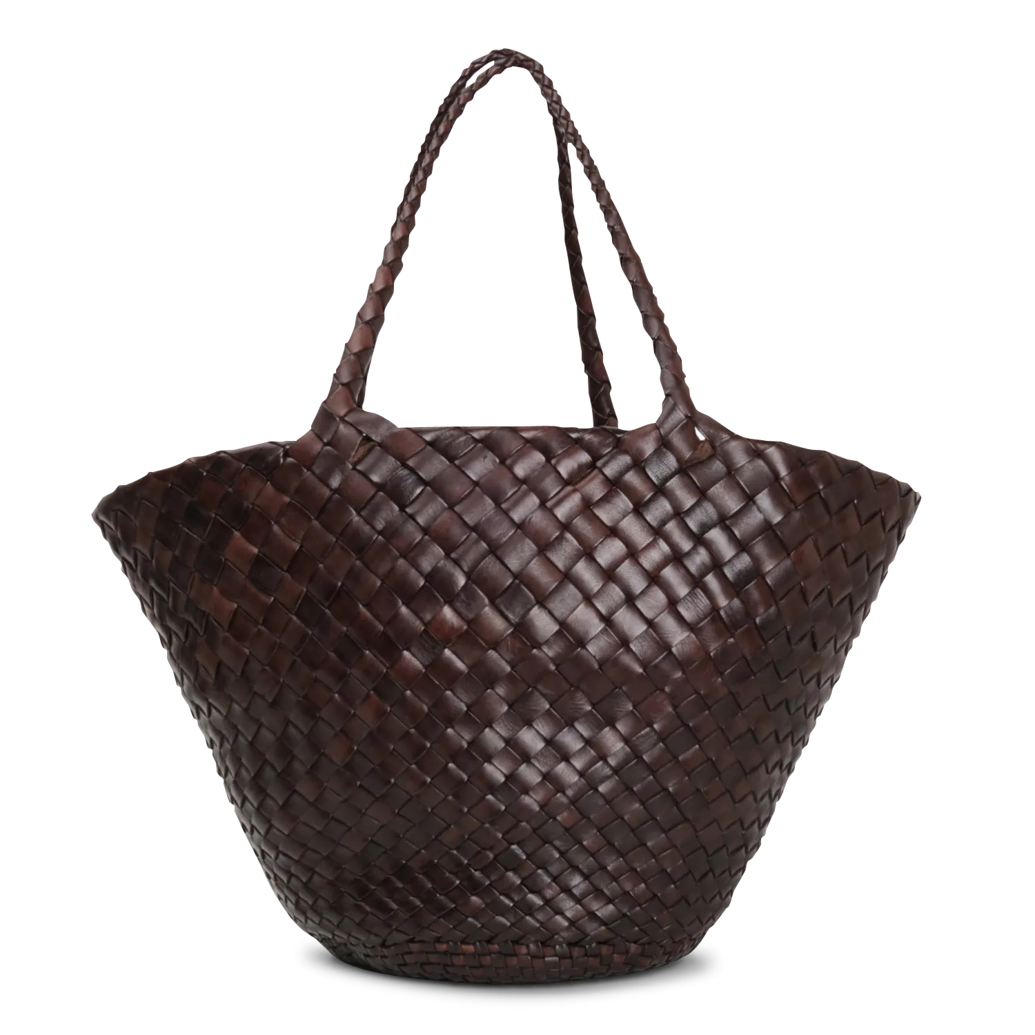 Panier en cuir tressé Marron EGOLA