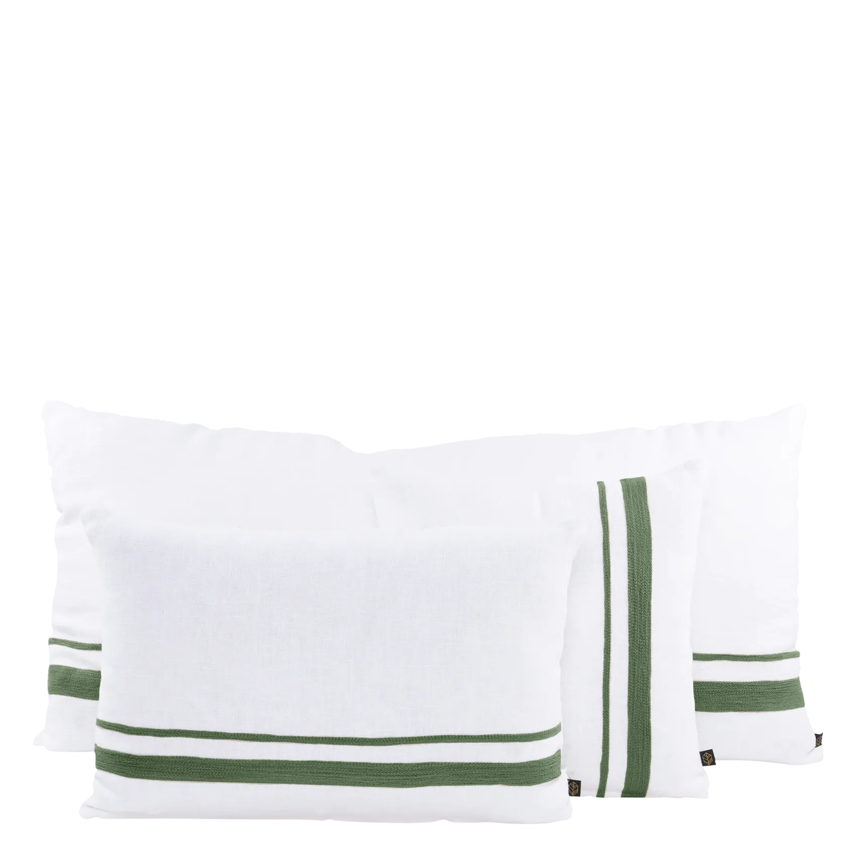 Housse de coussin imprimée en lin Vert MALAGA