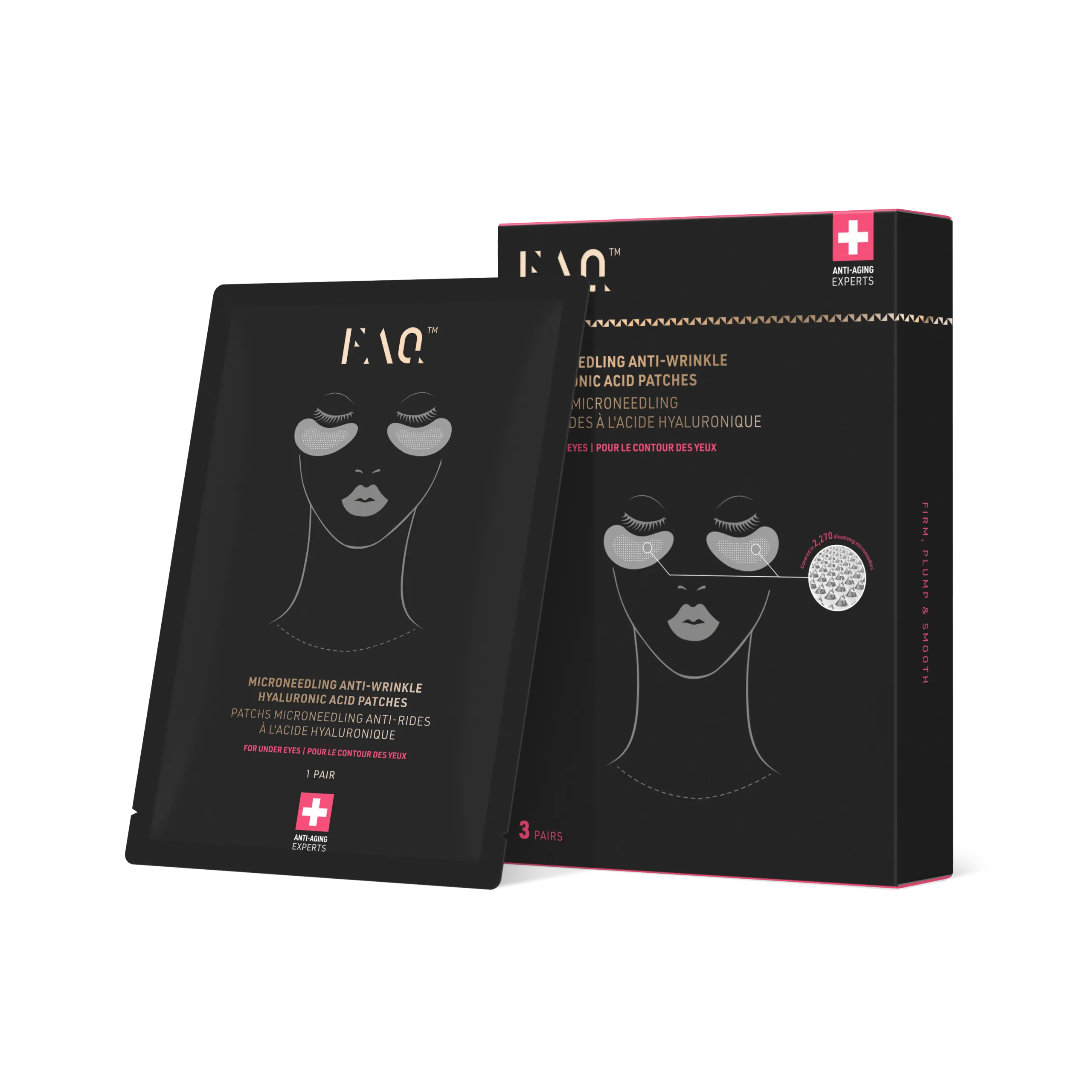 FAQ Microneedling Anti-Wrinkle Hyaluronic Acid Patches For Under Eyes 3 Pairs