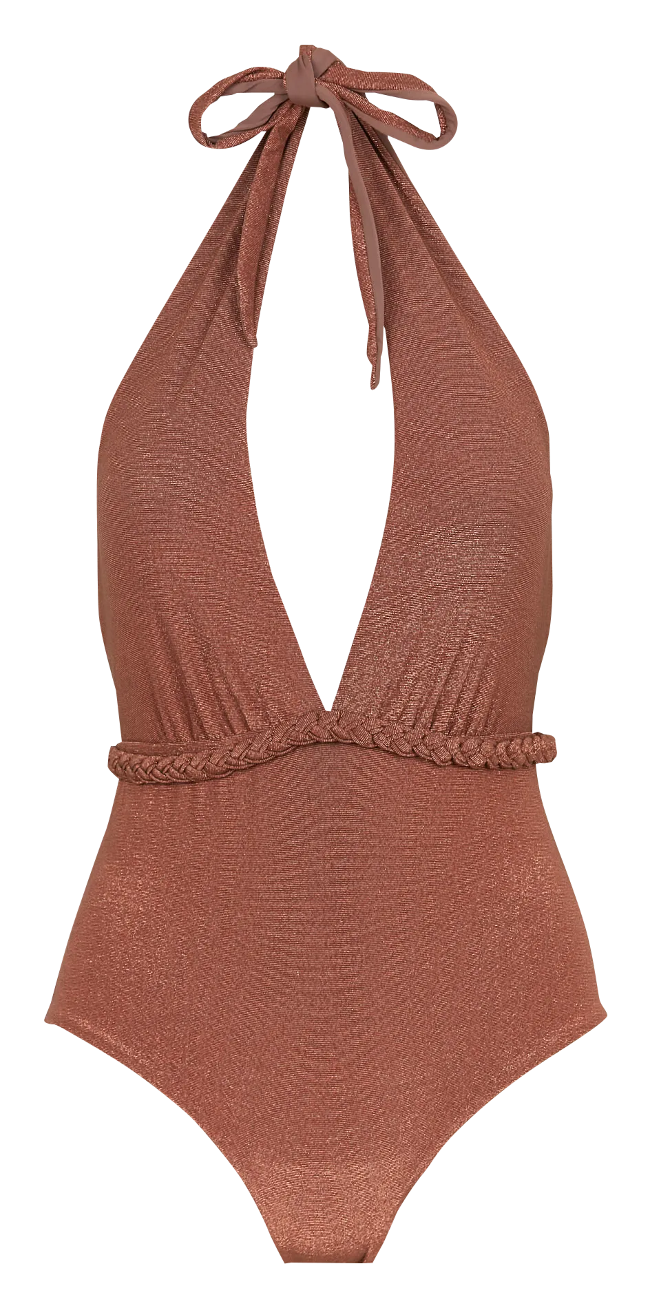 Maillot de bain 1 pièce triangle Marron BRUNA