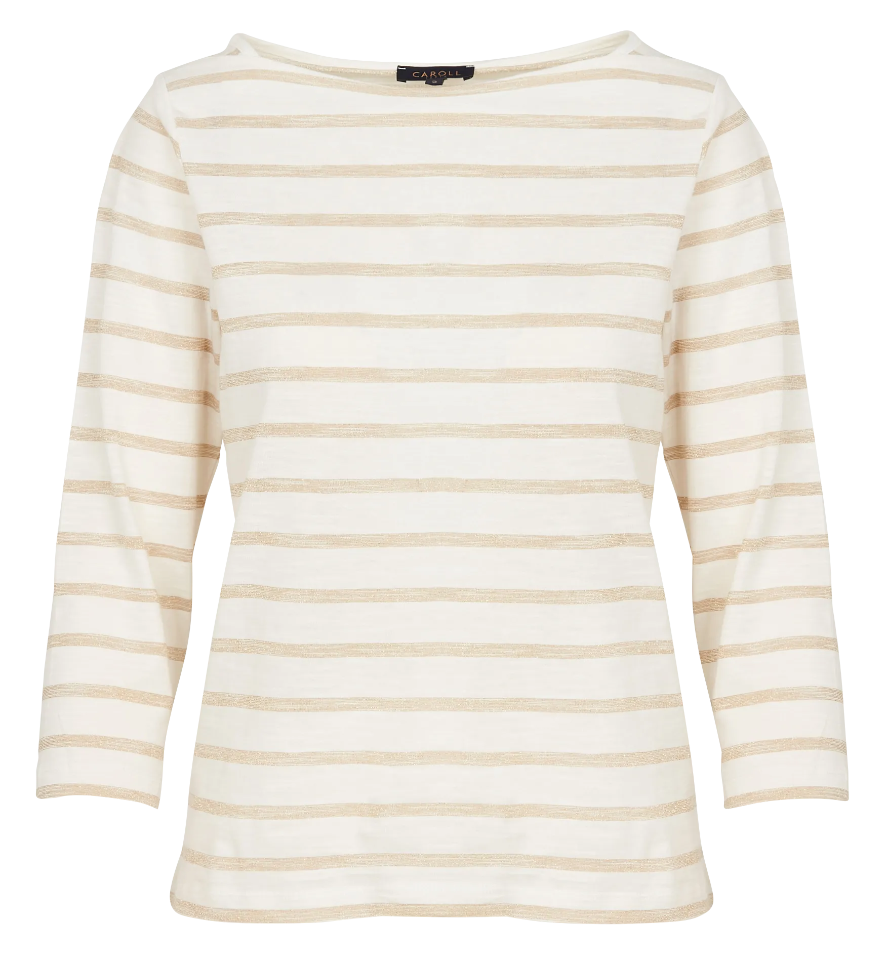 Tee-shirt col bateau rayé en coton Doré 241T-TCLEO