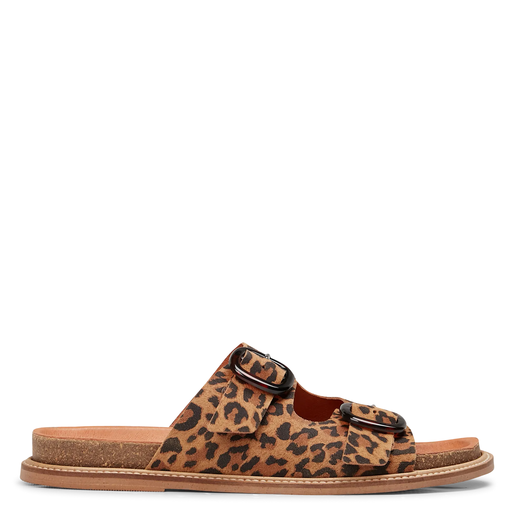 Mules plates imprimées en cuir velours Multicolore JADE