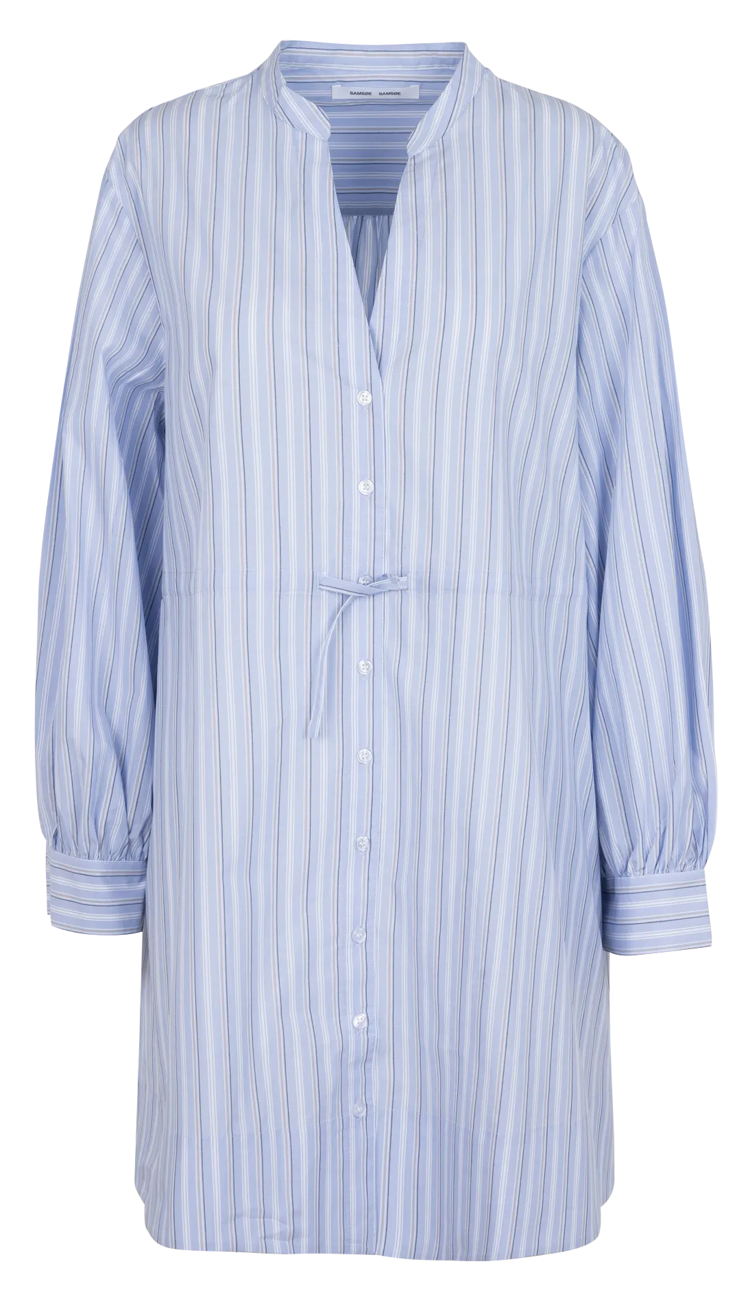 Robe midi ceinturée à rayures en coton bio Rayé SAAMELIE