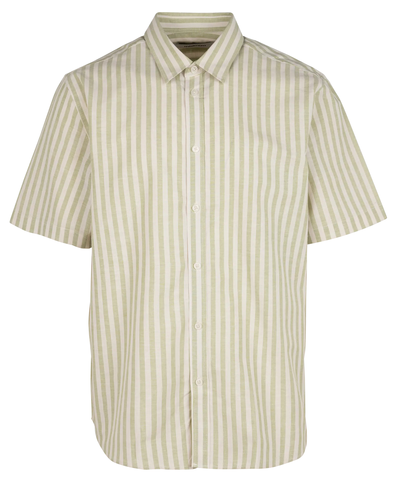 Chemise regular-fit rayée en coton bio et lin Kaki ERIC 3070