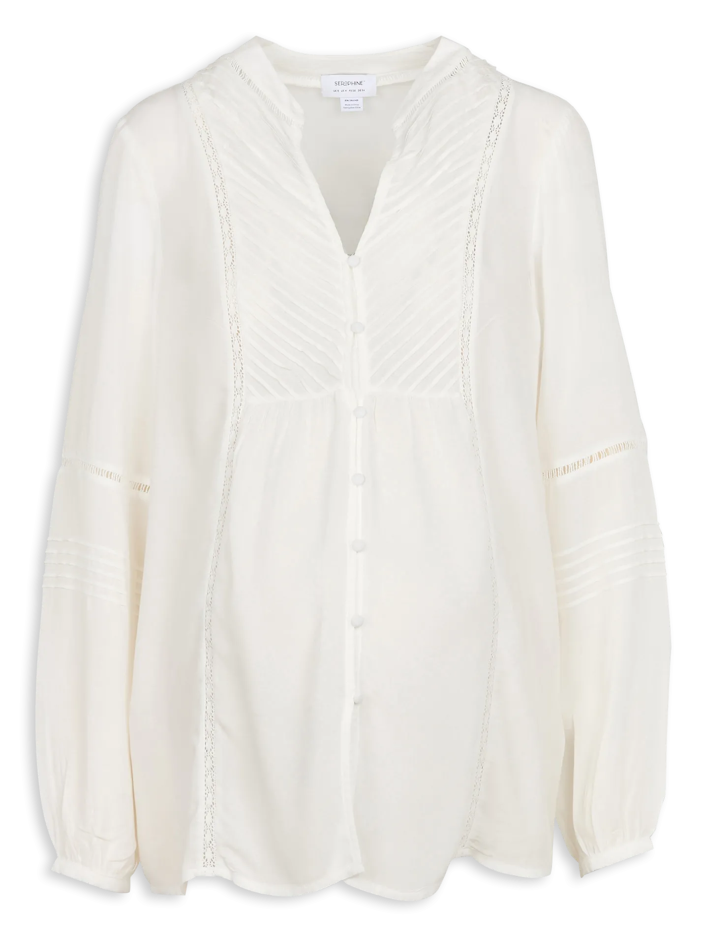Blouse col rond Blanc LISABET