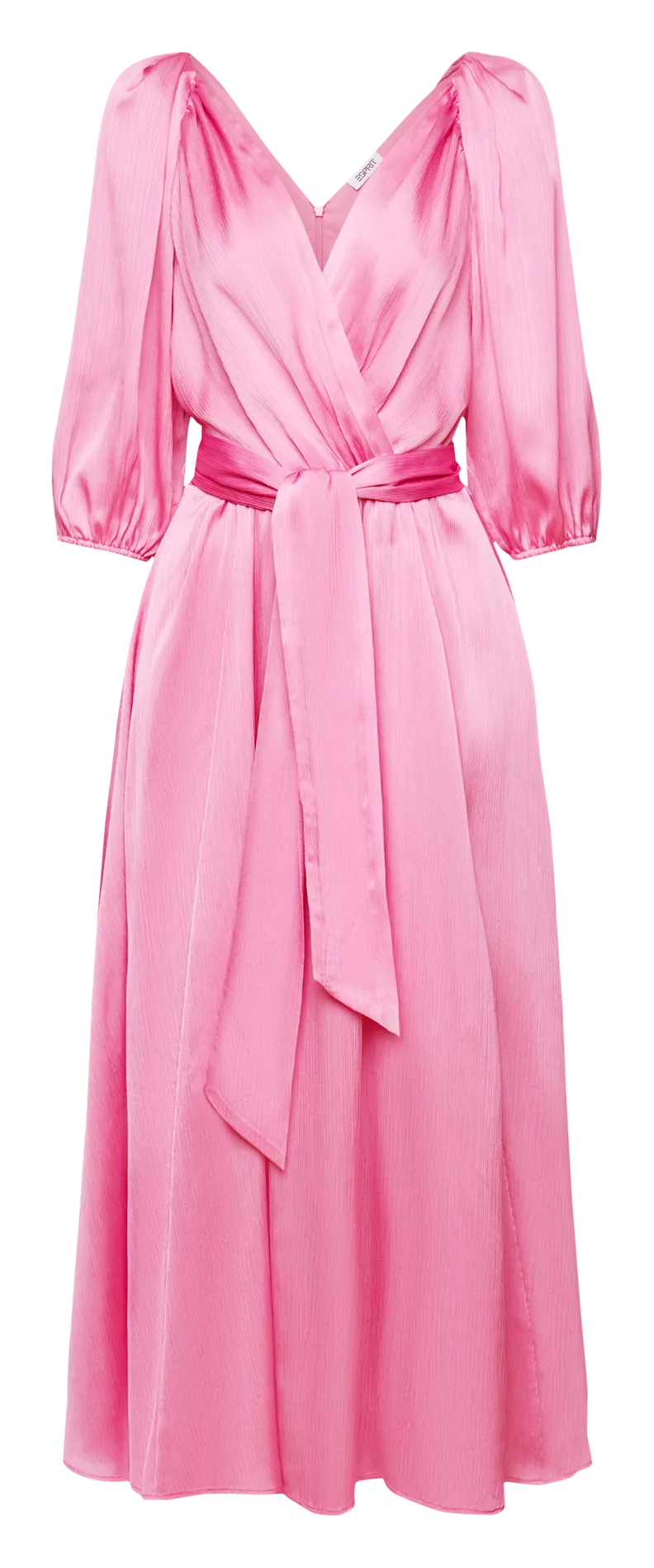 Robe midi cache coeur satinée Rose