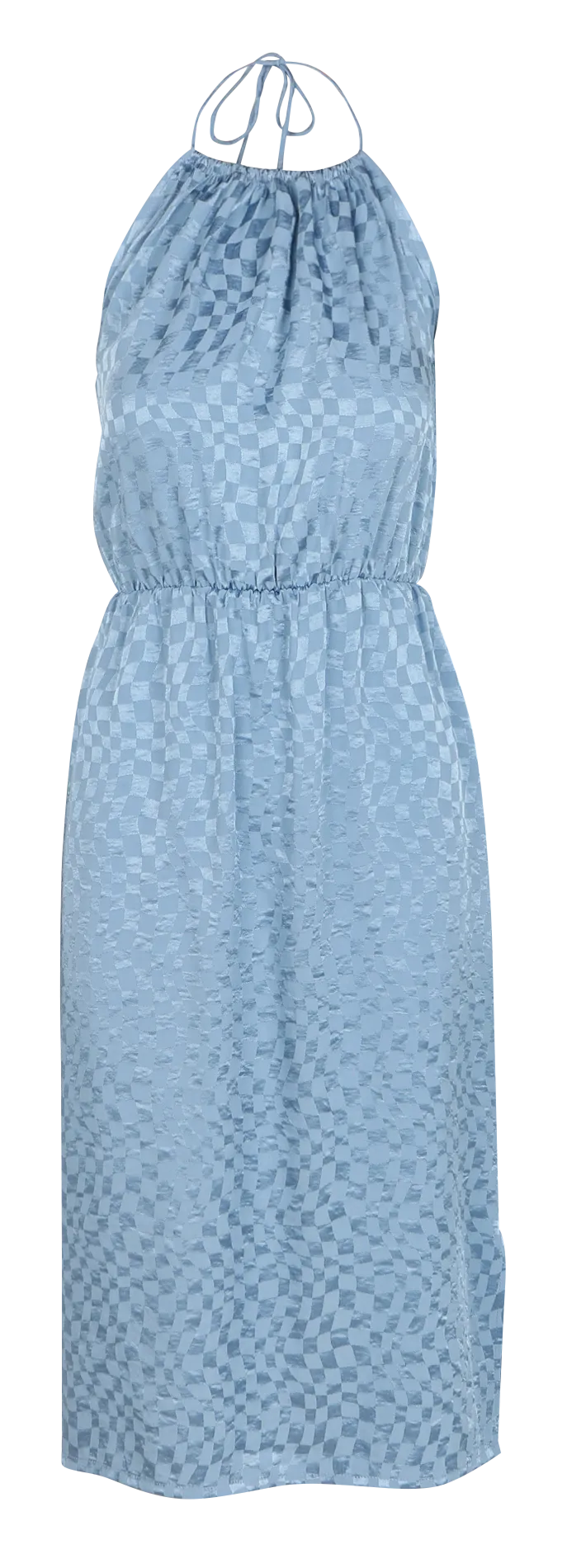 Robe midi droite satinée Bleu KAIDUN