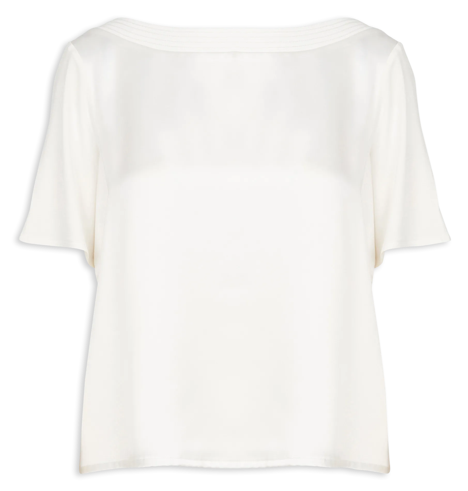 Tee-shirt droit fluide à col rond Beige 241T-TROSI