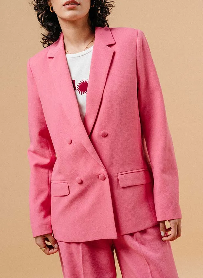 Blazer droit col tailleur Rose MAZARINE