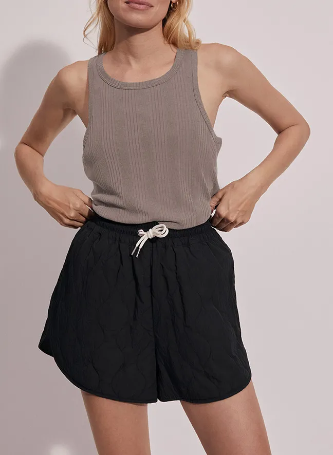 Débardeur droit à col rond Marron THURMAN