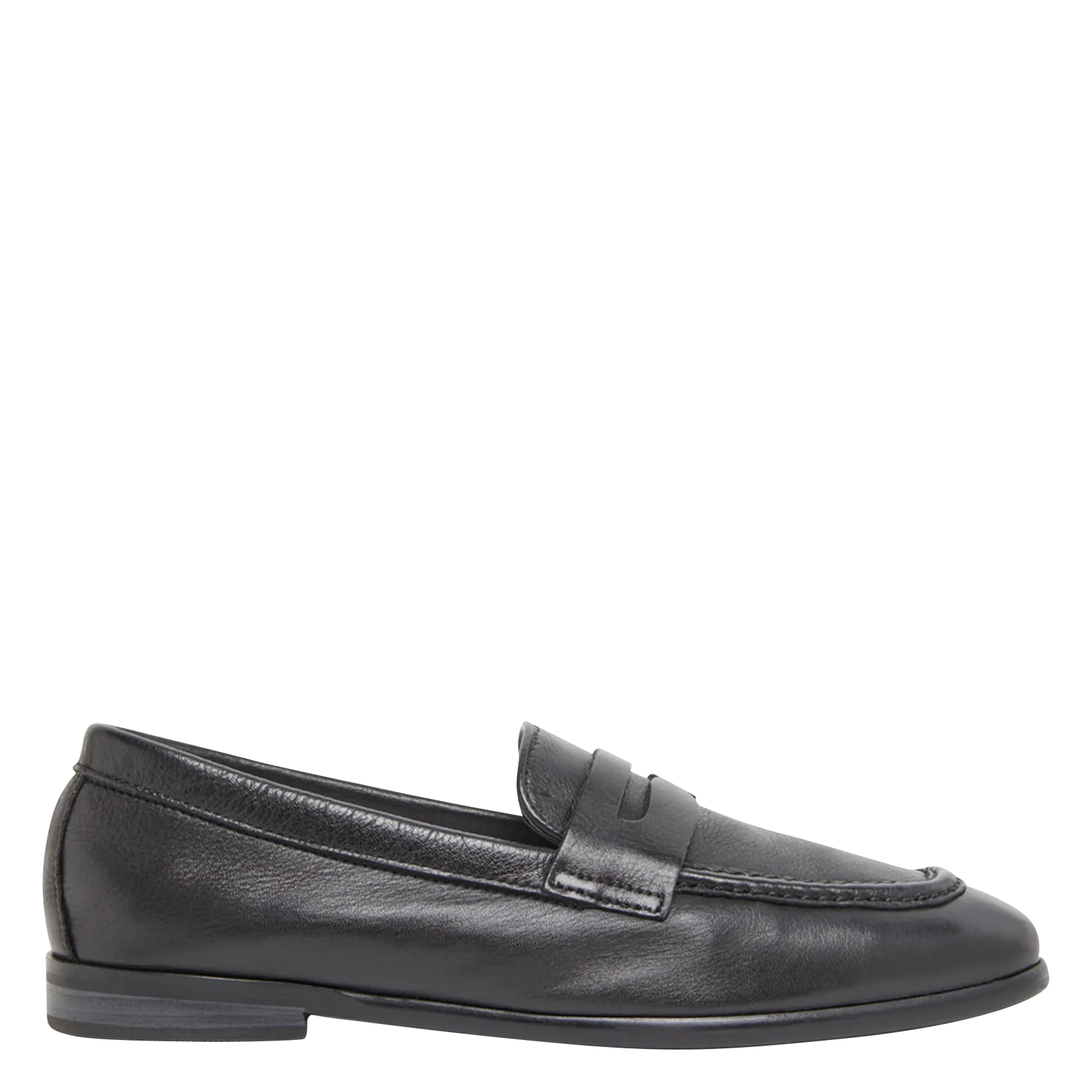 Mocassins à talons plats en cuir Noir ACA