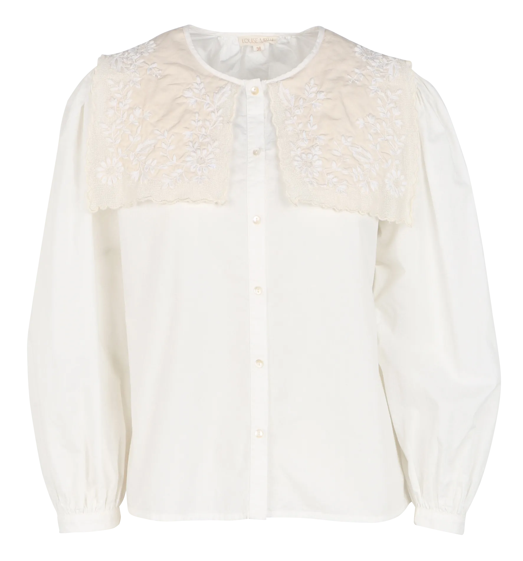 Chemise brodée en coton bio Blanc KITALLE