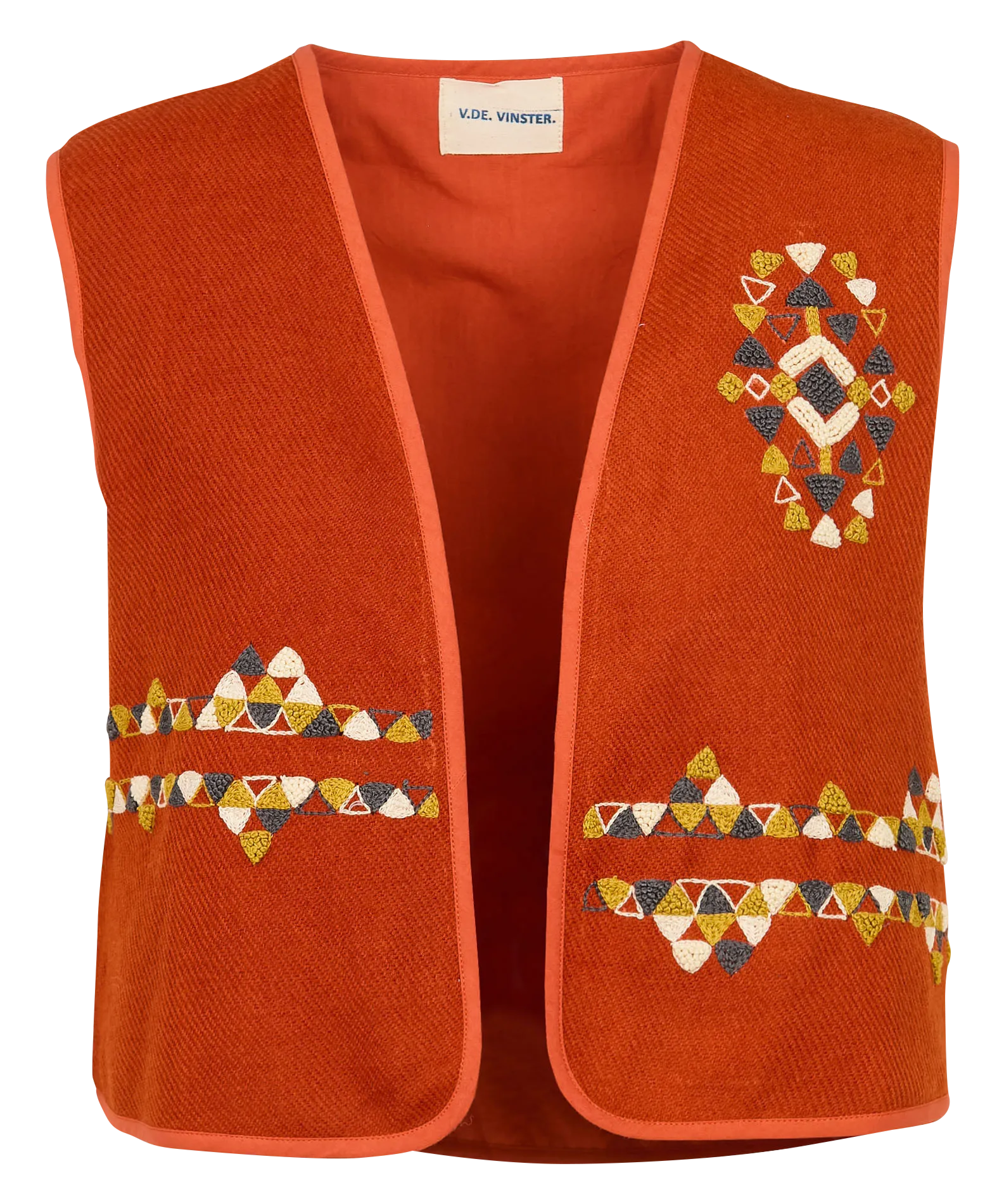 Boléro court en laine brodée Rouge PLAYFUL