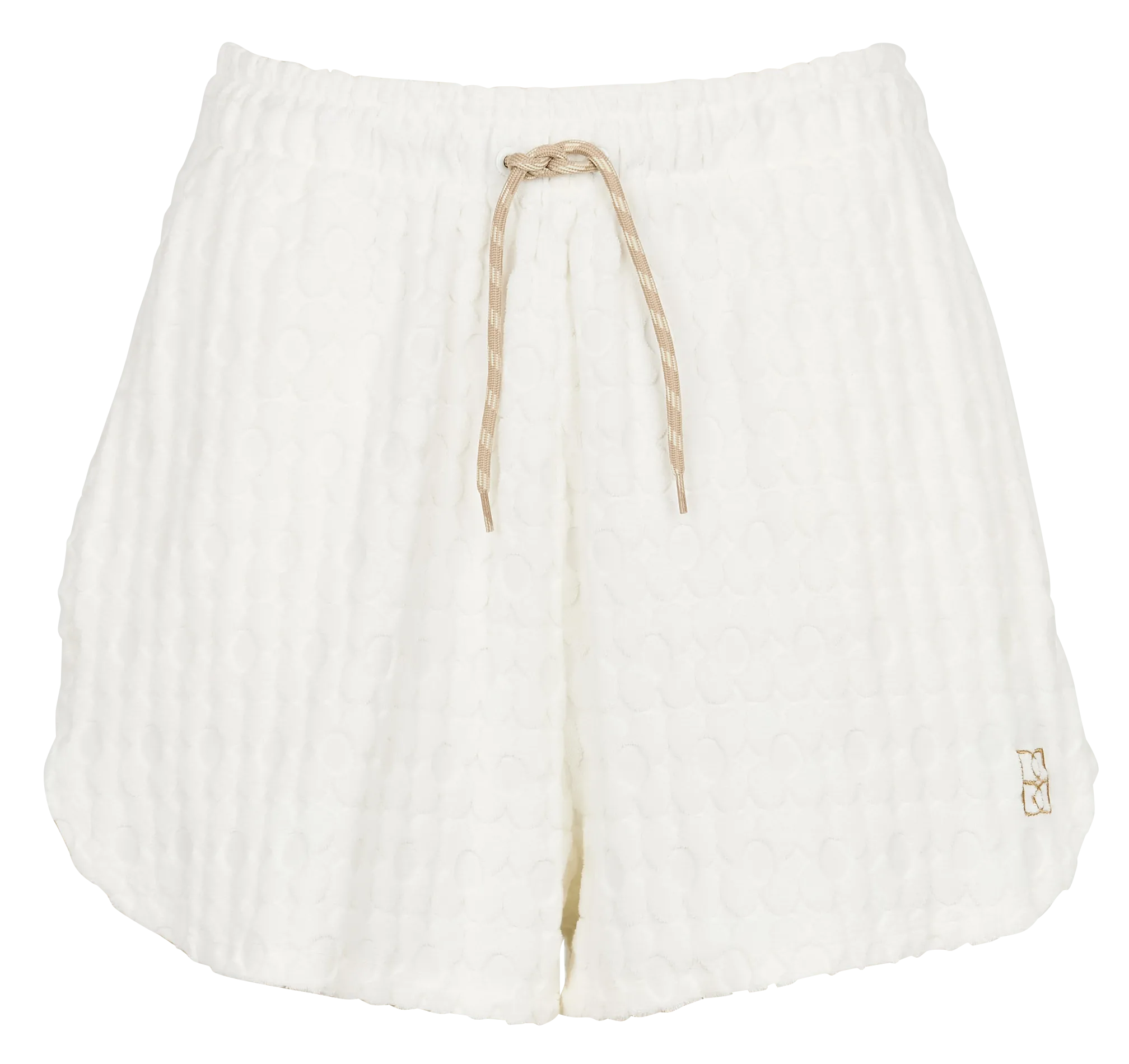 Shorty à motif floral en coton mélangé Beige VAL