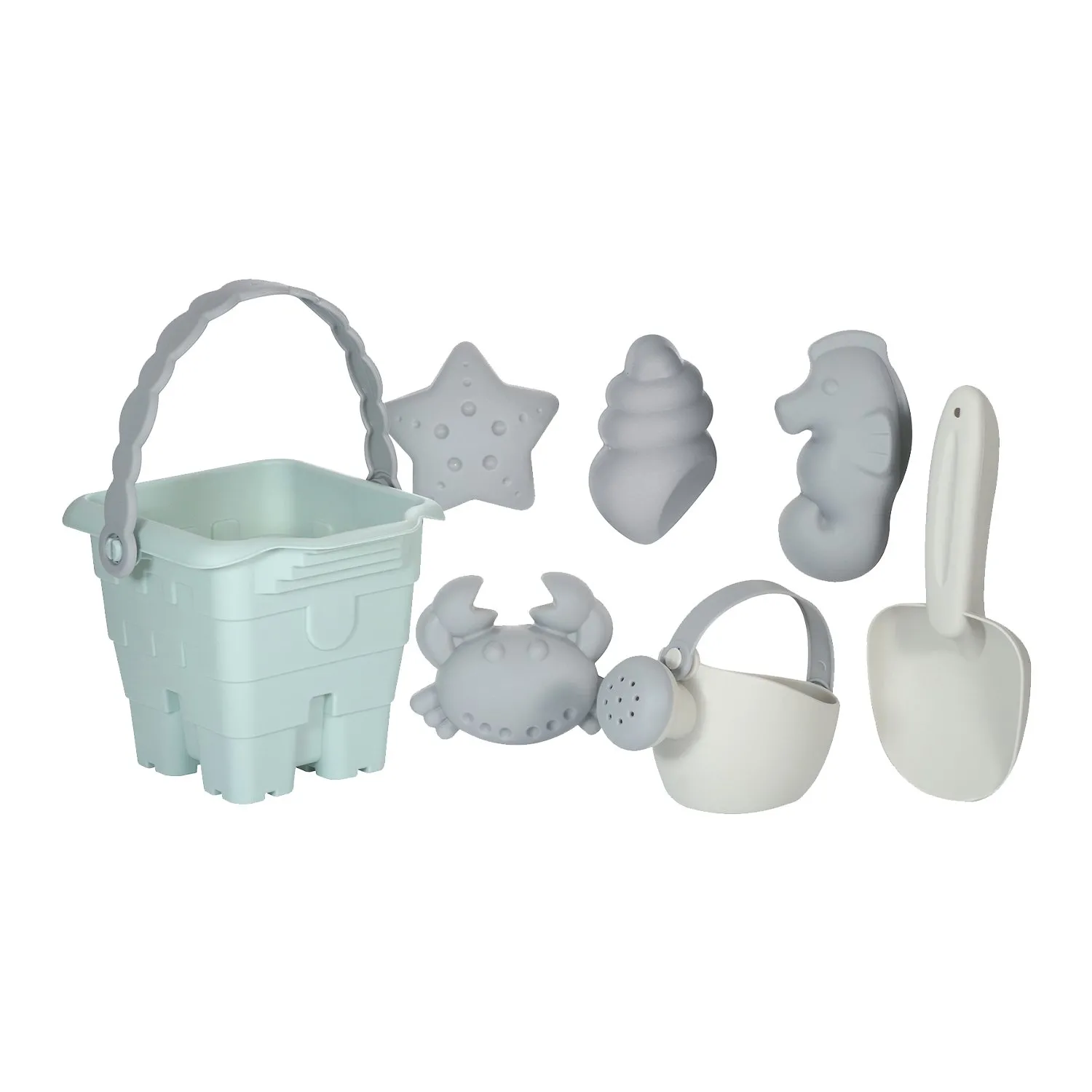 Kit de jouets de sable pour bébé 6 pièces, Theo Vert