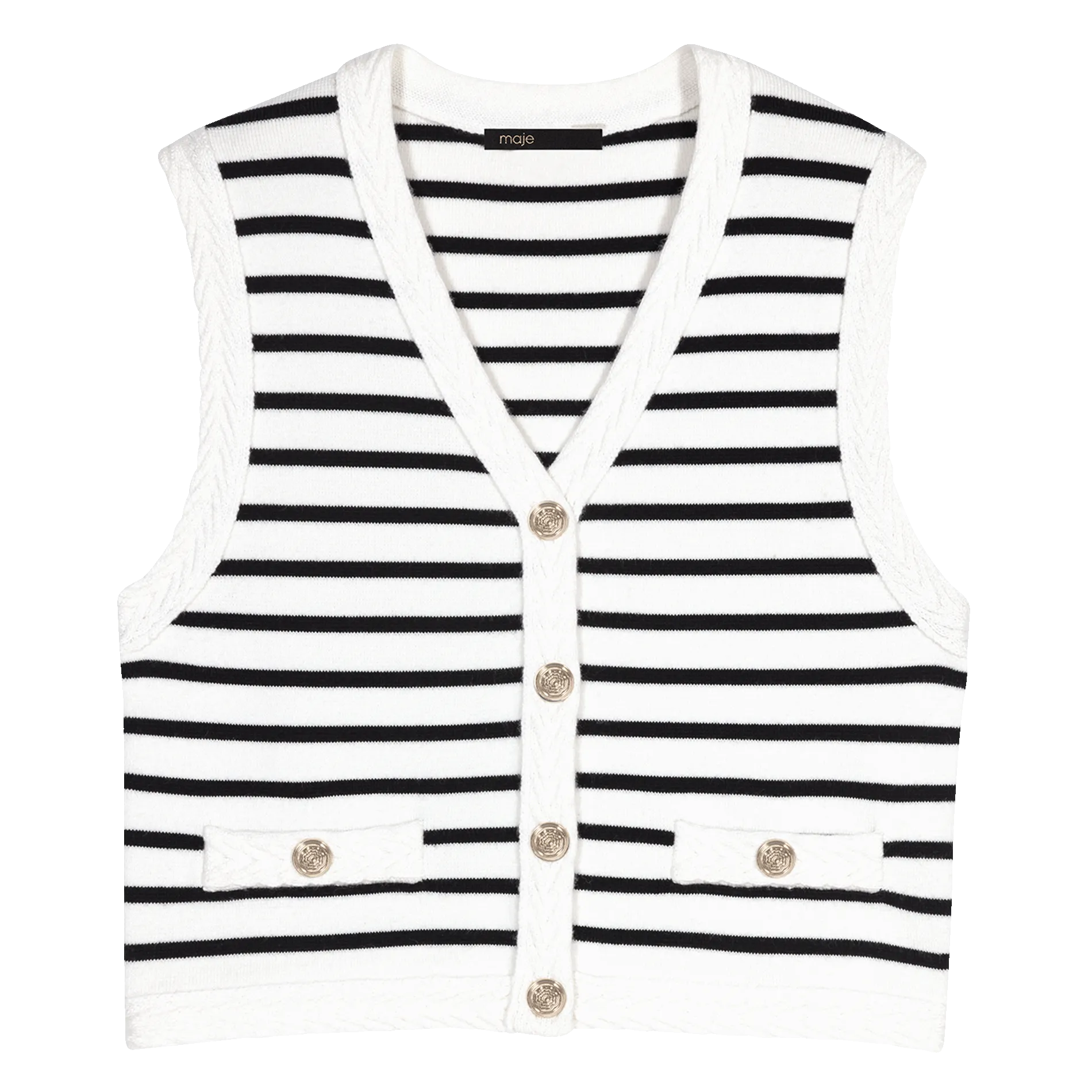 Cardigan droit à col V Bleu