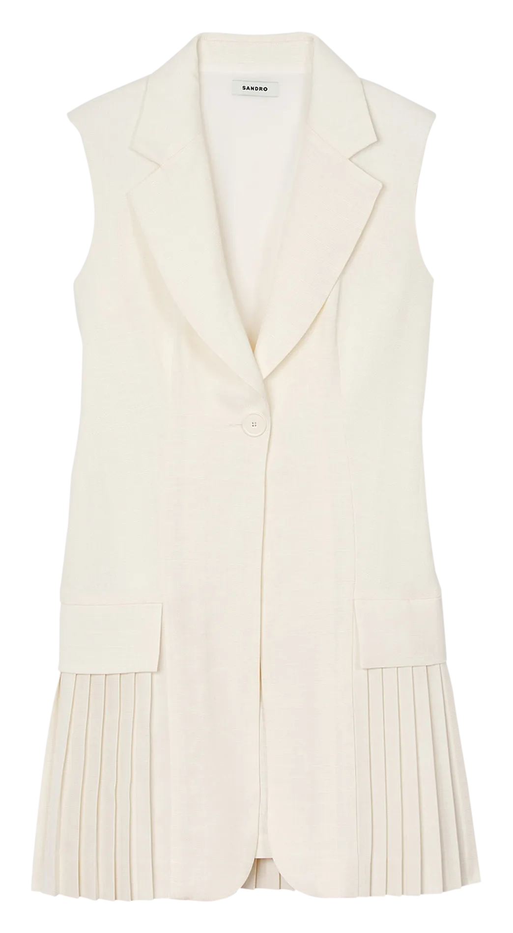 Robe courte tailleur plissée Blanc
