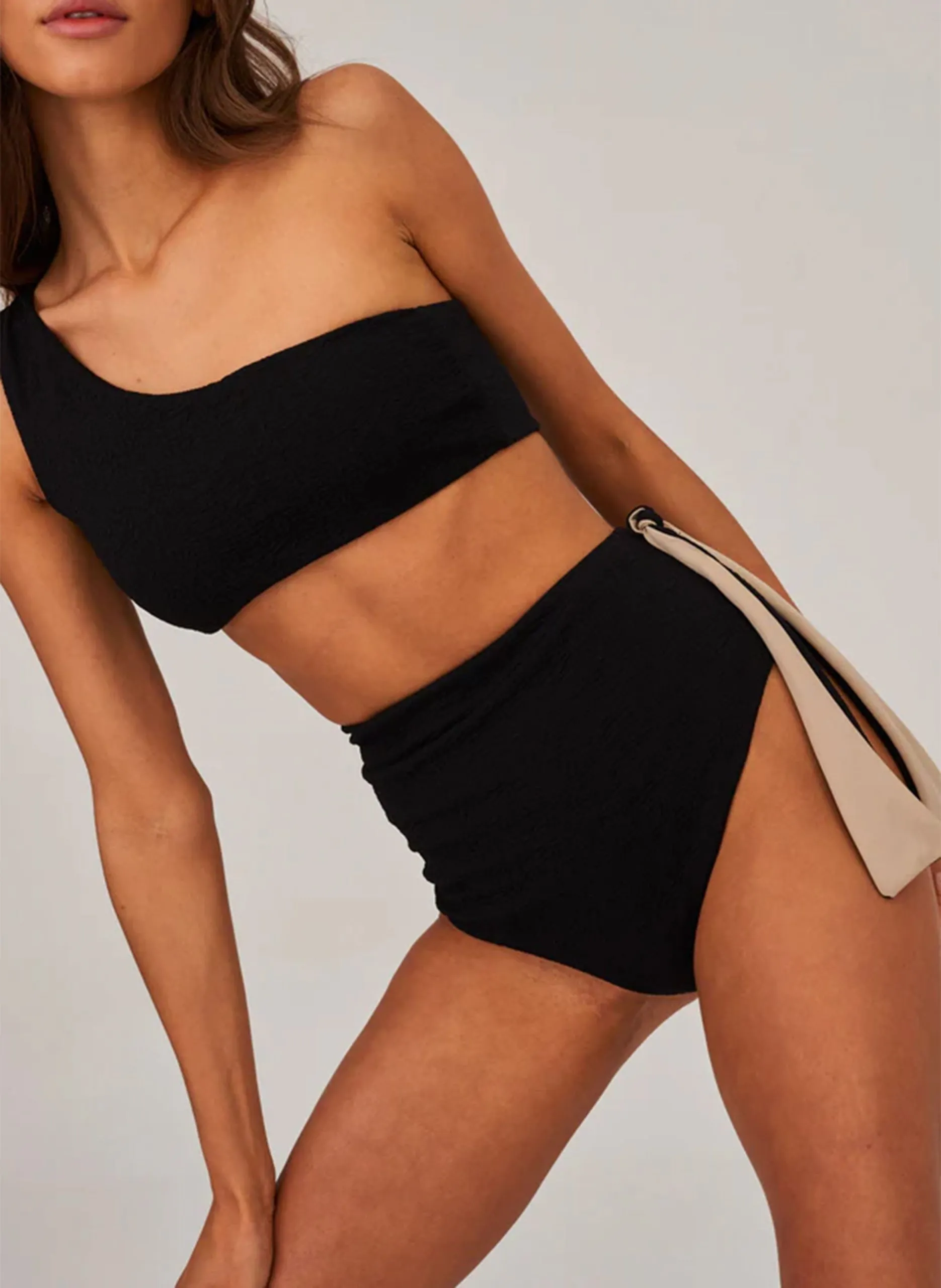 Haut de maillot de bain asymétrique Noir PERFECTLY IMPERFECT