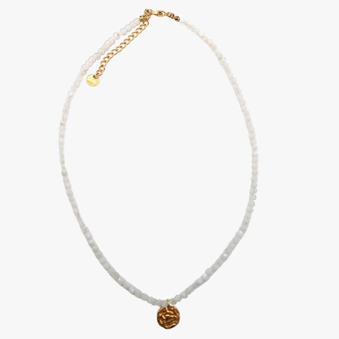 Collier pierre de lune Blanc MIREILLE