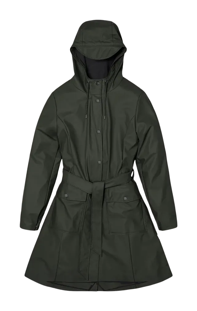 Trench imperméable à capuche Vert